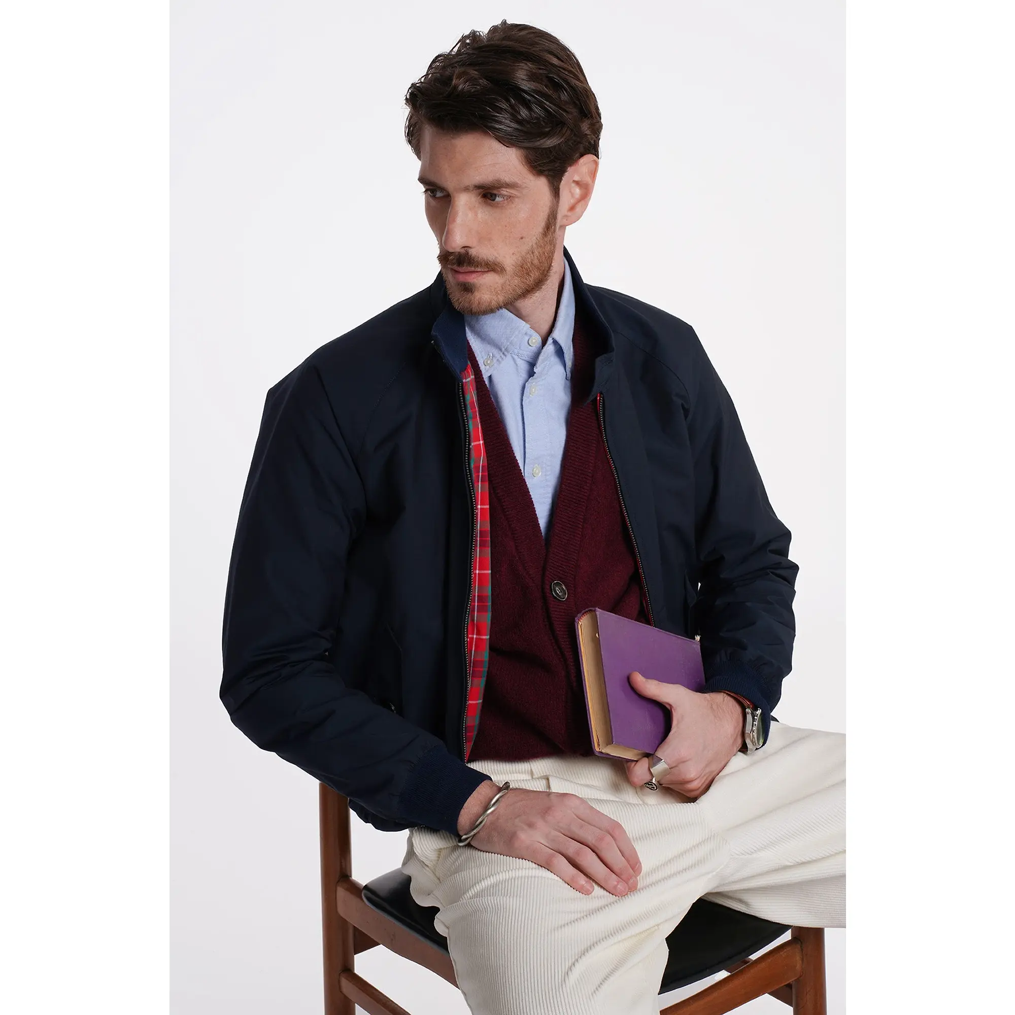 Product image 6 of 9 of Baracuta Men's G9 Baracuta Cloth Harrington Jacket - Navy