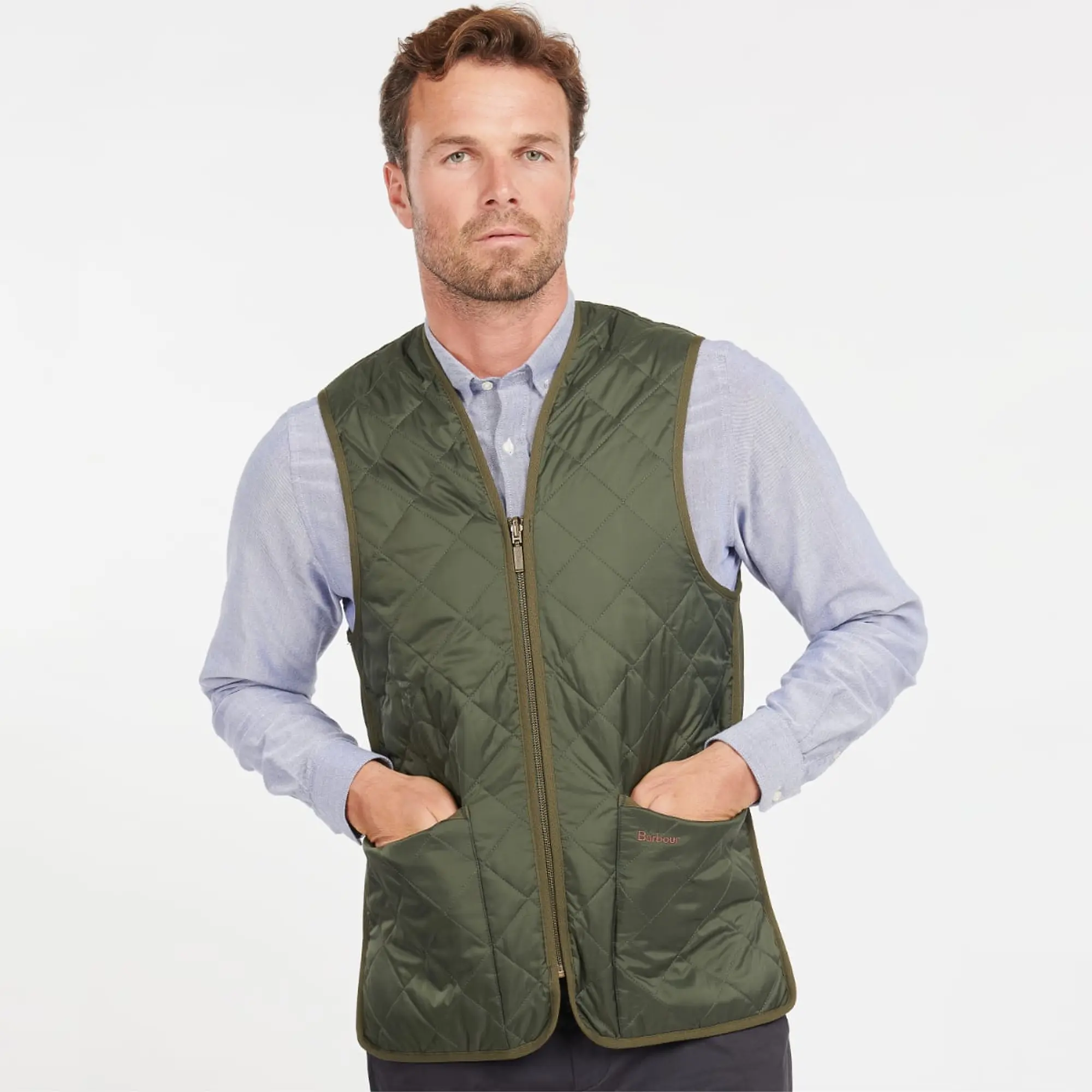 Product image 1 of 5 of Barbour Quilted Zip-In Liner - Olive / Ancient Tartan