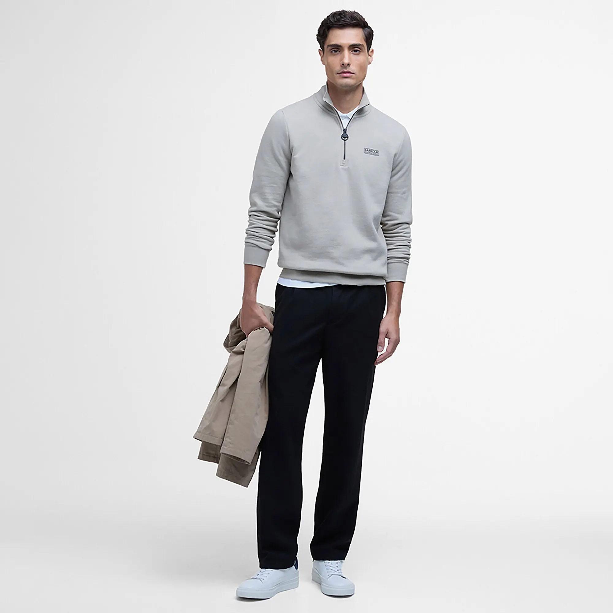 Product image 3 of 6 of Barbour International Men's Essential Half Zip Sweatshirt - Concrete