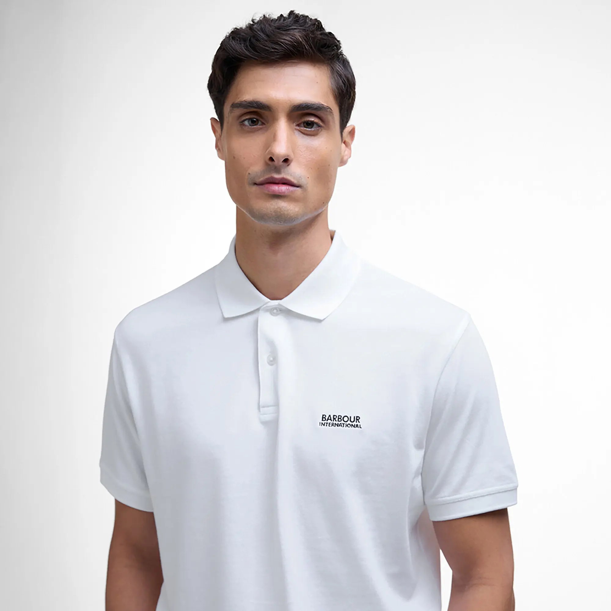 Product image 5 of 6 of Barbour International Men's Lightweight Pique Essential Polo Shirt - White