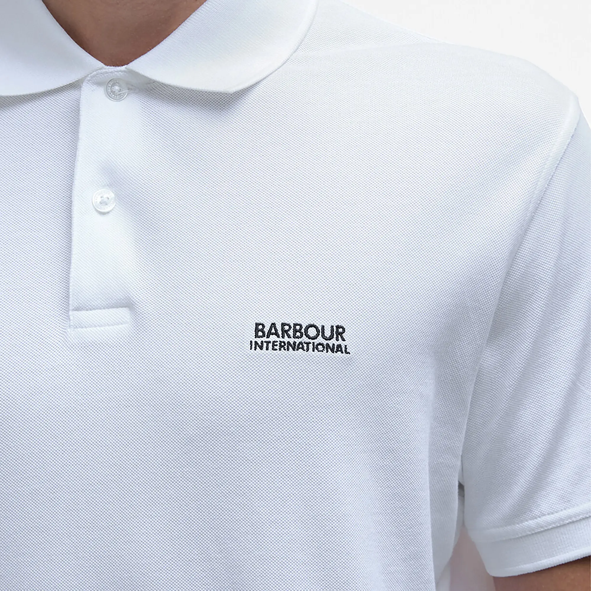 Product image 6 of 6 of Barbour International Men's Lightweight Pique Essential Polo Shirt - White