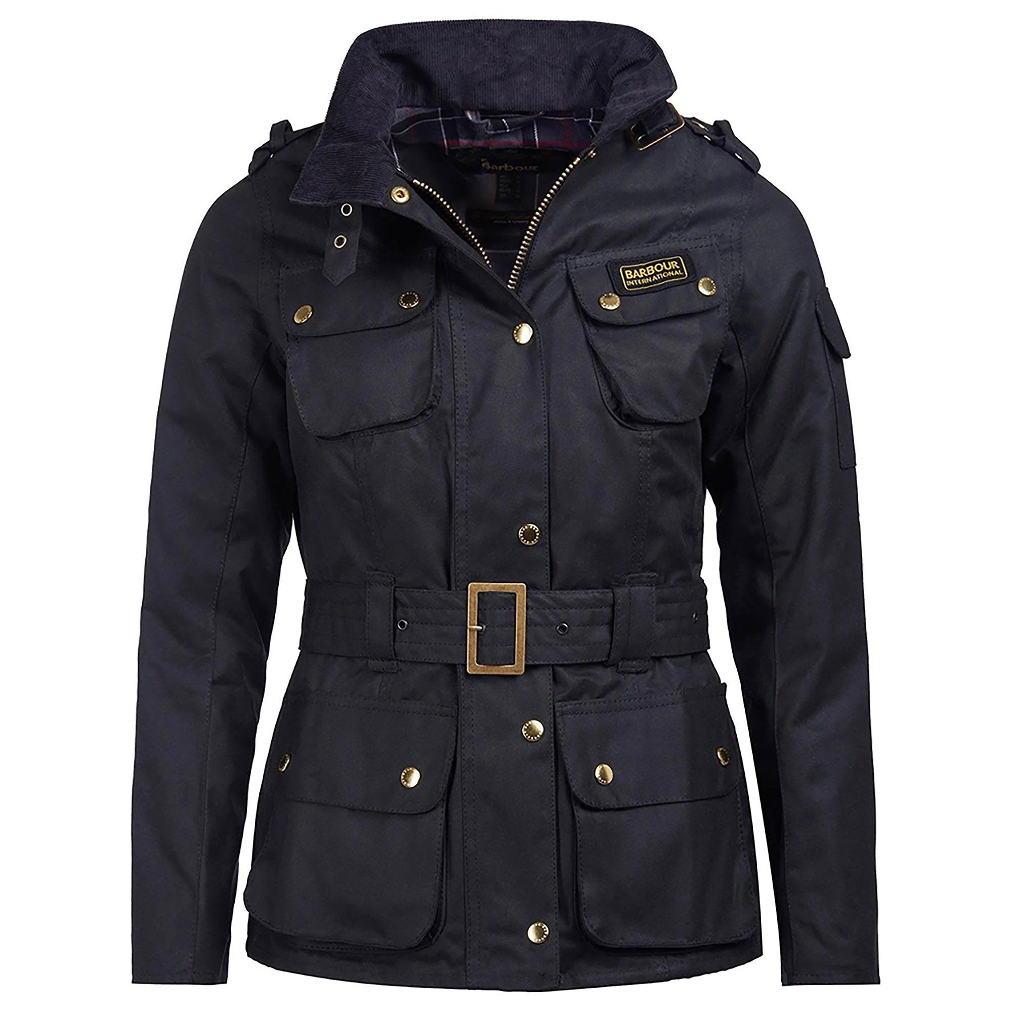 Barbour international wax BlackレディースUK8 Barbour International Women's International Wax Jacket - Black