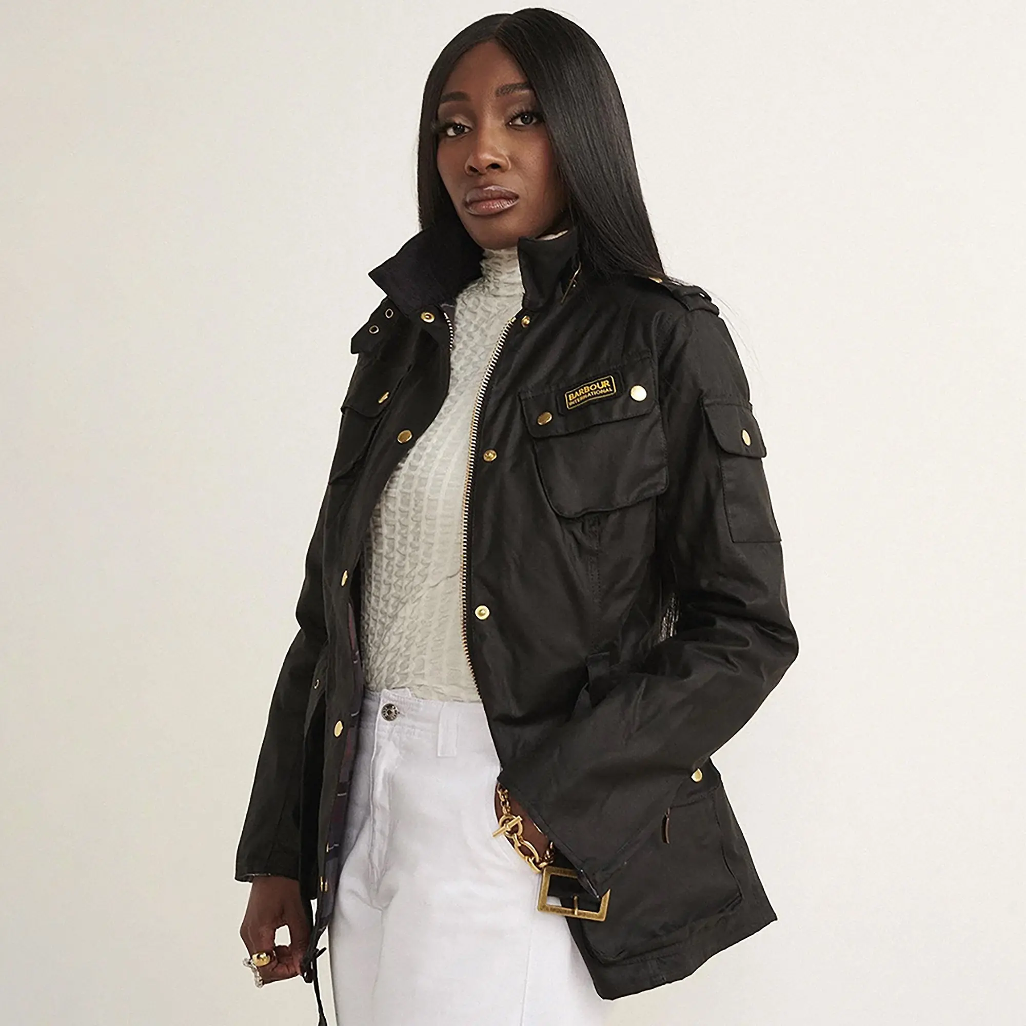 Product image 11 of 11 of Barbour International Women's International Wax Jacket - Black