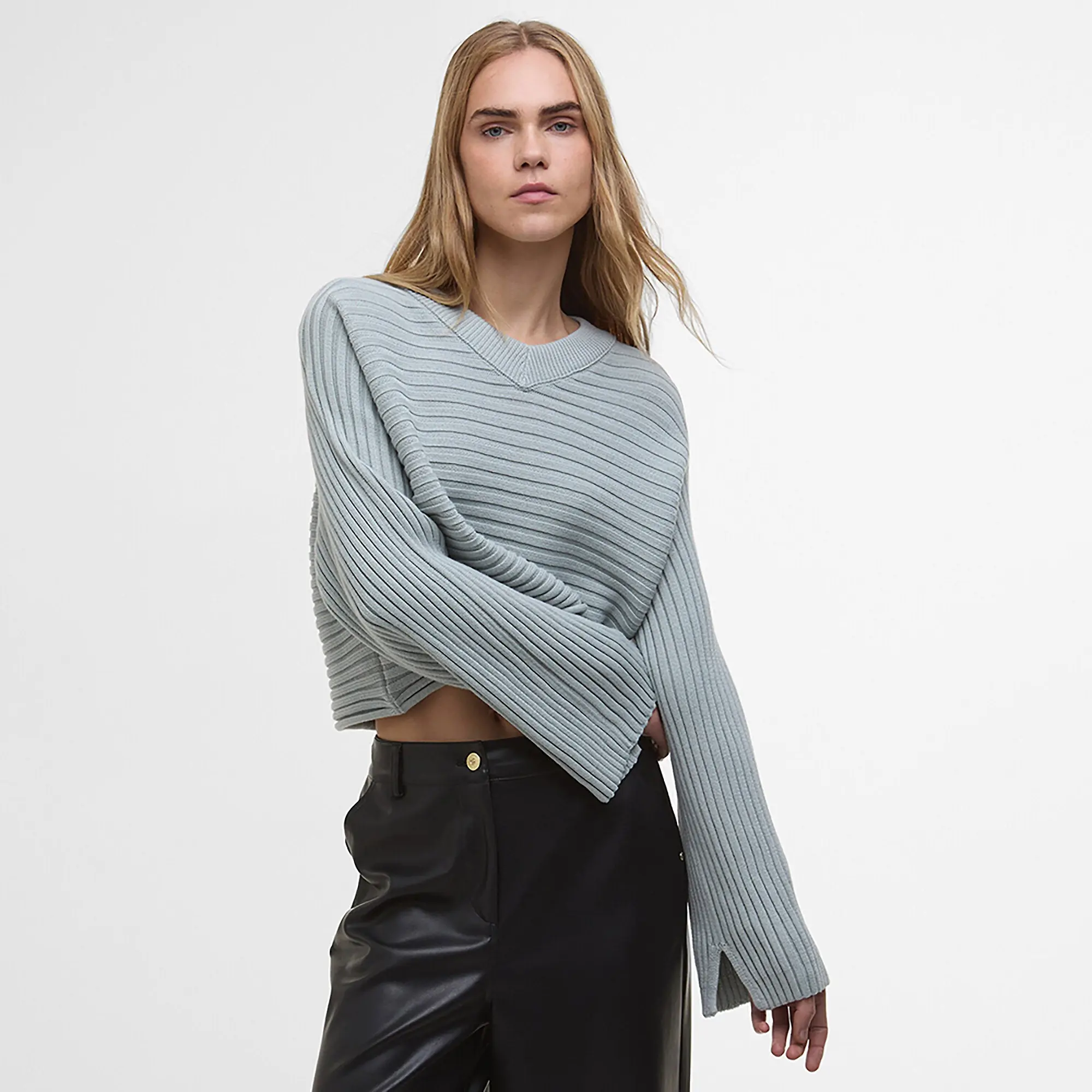 Product image 2 of 7 of Barbour International Women's Zola Knitted Jumper - Light Steel Blue