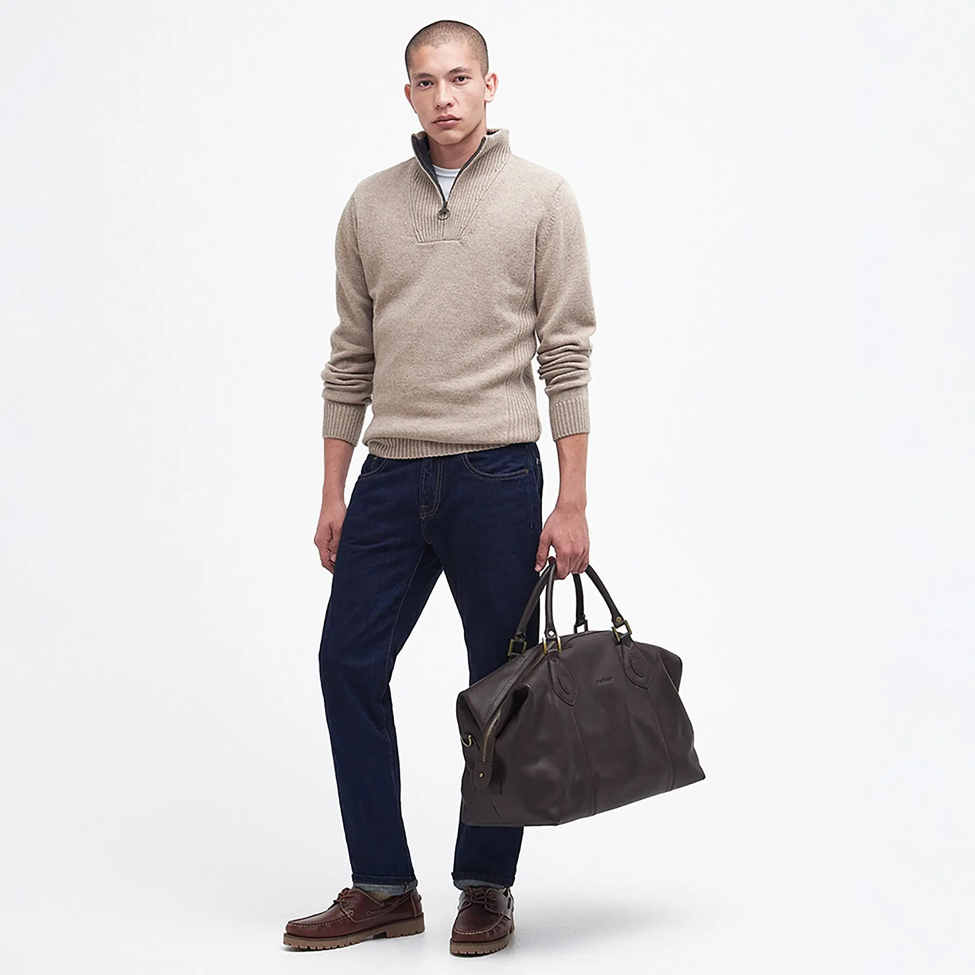 Product image 3 of 7 of Barbour Leather Medium Travel Explorer Bag - Chocolate