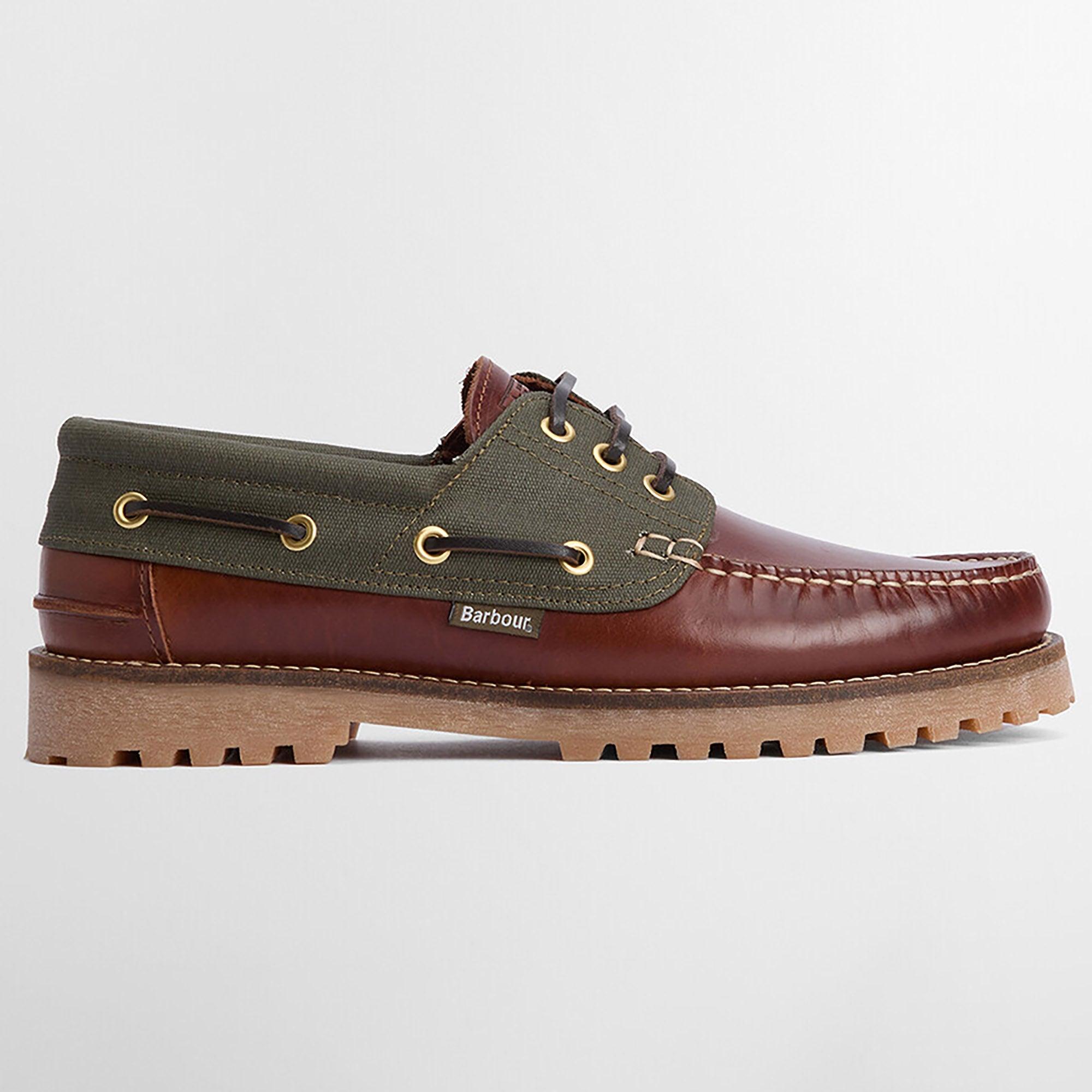 Barbour Men's Deck Boat Shoes - Mahogany | British Attire
