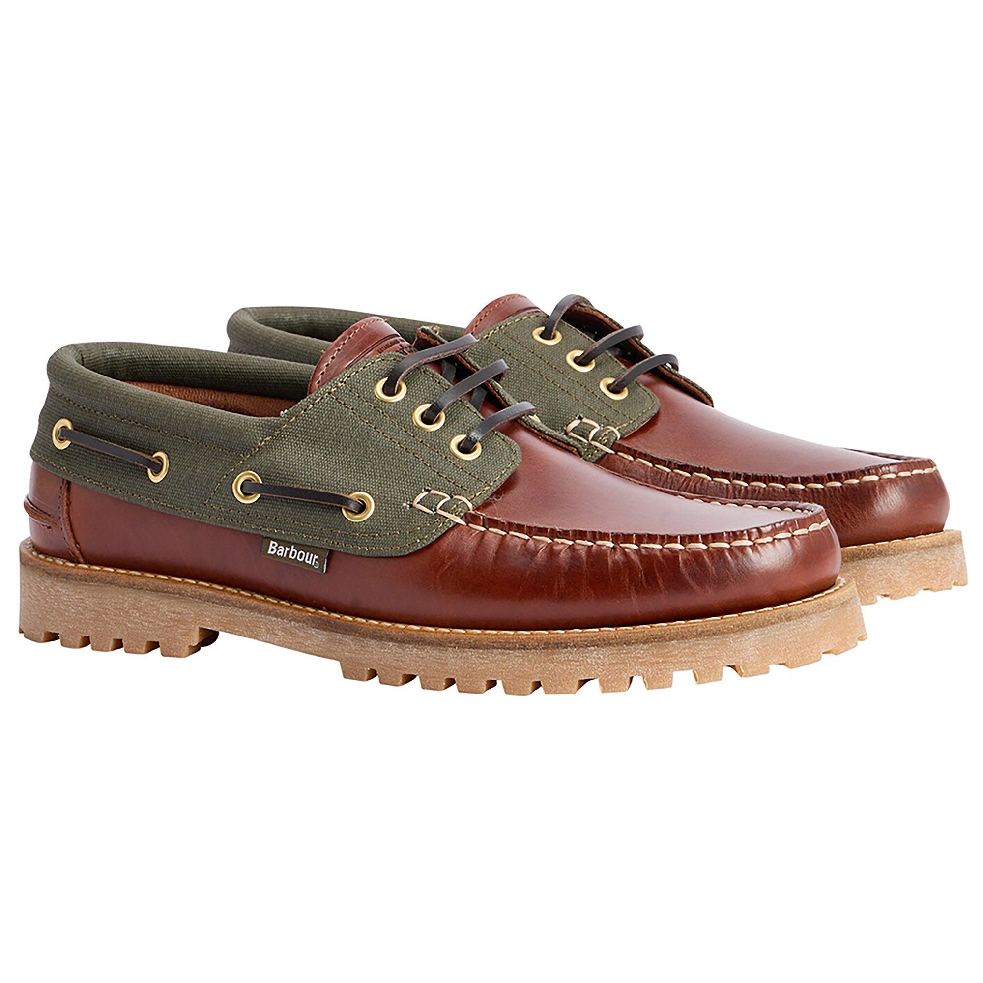 Barbour Men's Deck Boat Shoes - Mahogany | British Attire