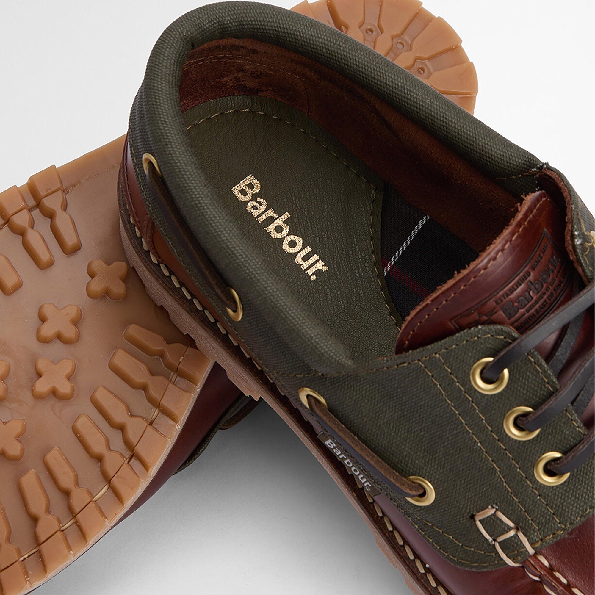Barbour Men's Deck Boat Shoes - Mahogany | British Attire