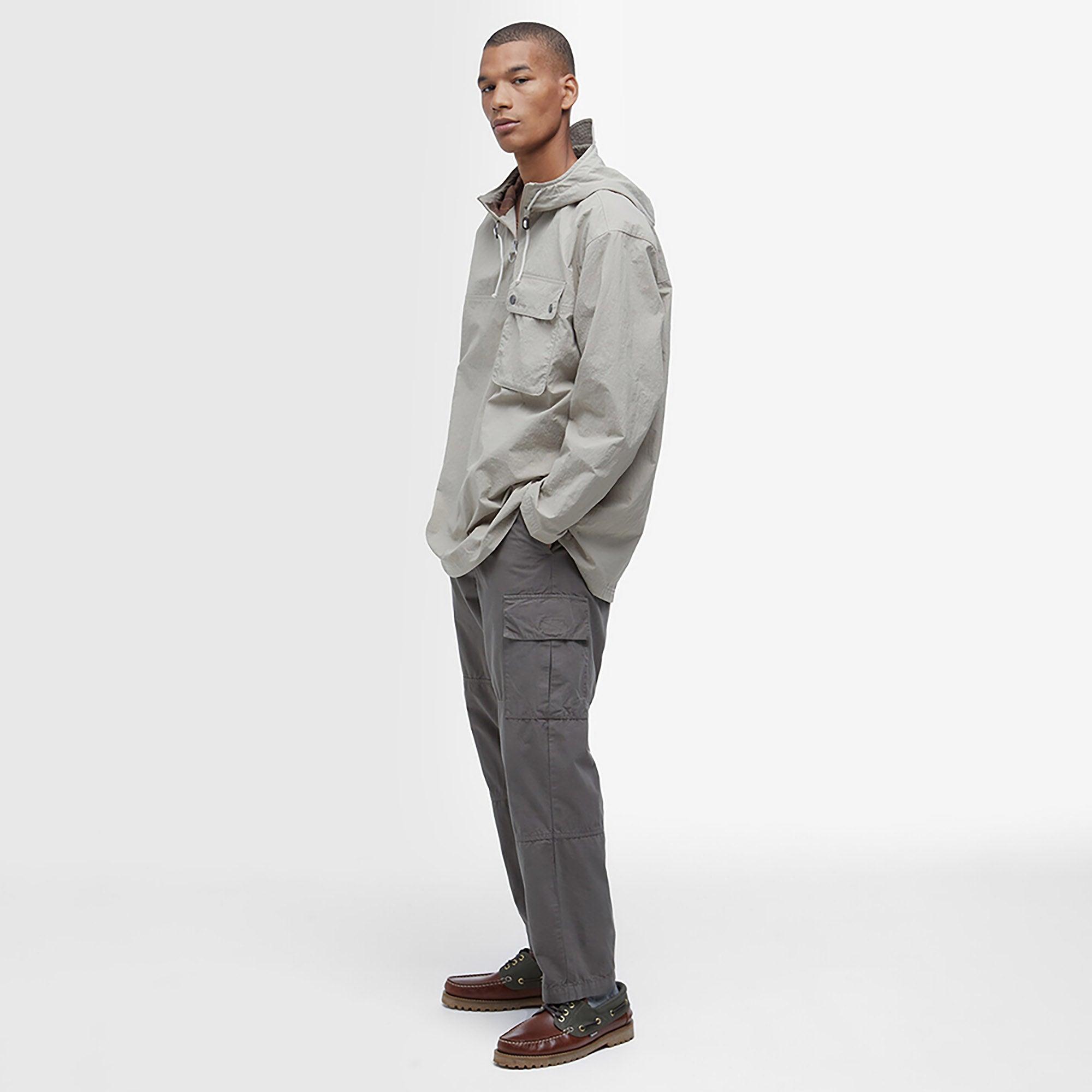 Barbour Men's Durham Hooded Overshirt - Concrete | British Attire