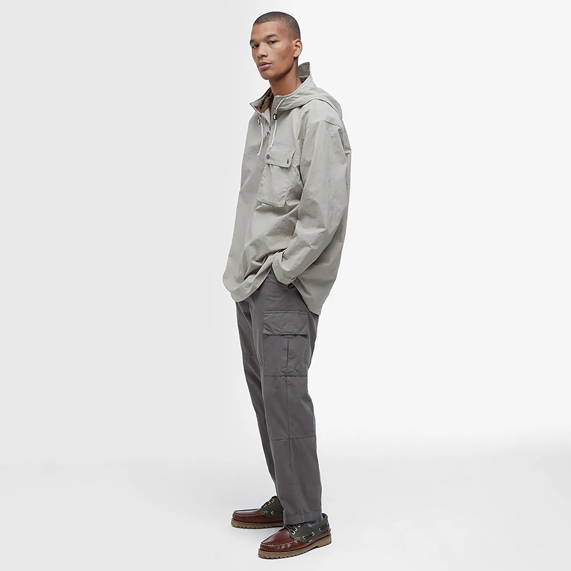 Product image 3 of 7 of Barbour Men's Durham Hooded Overshirt - Concrete