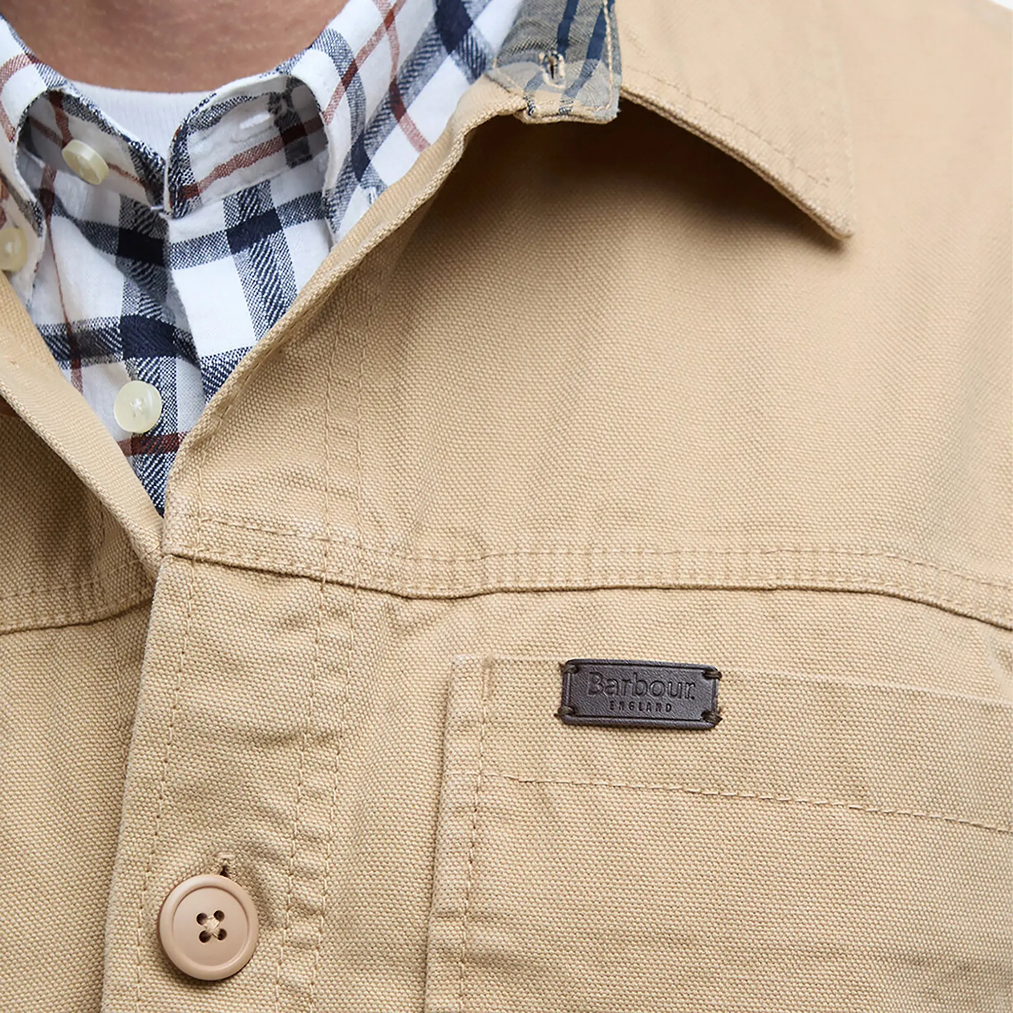 Product image 6 of 7 of Barbour Men's Lingfield Canvas Overshirt - Dark Stone