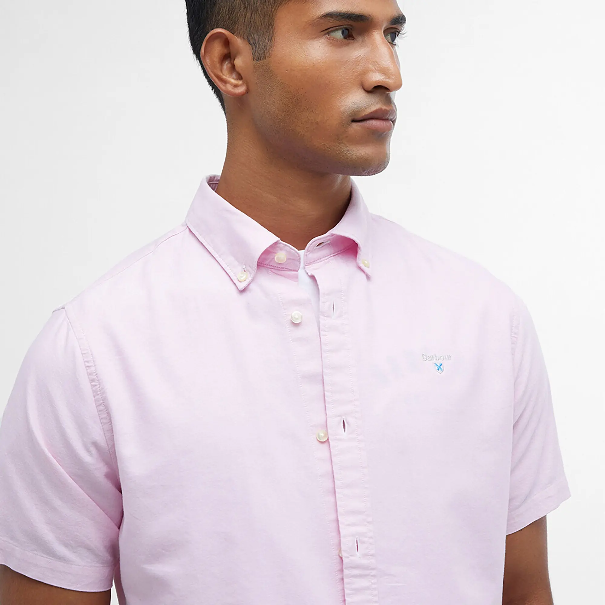 Product image 5 of 7 of Barbour Men's Oxtown Tailored Short-Sleeved Shirt - Pink