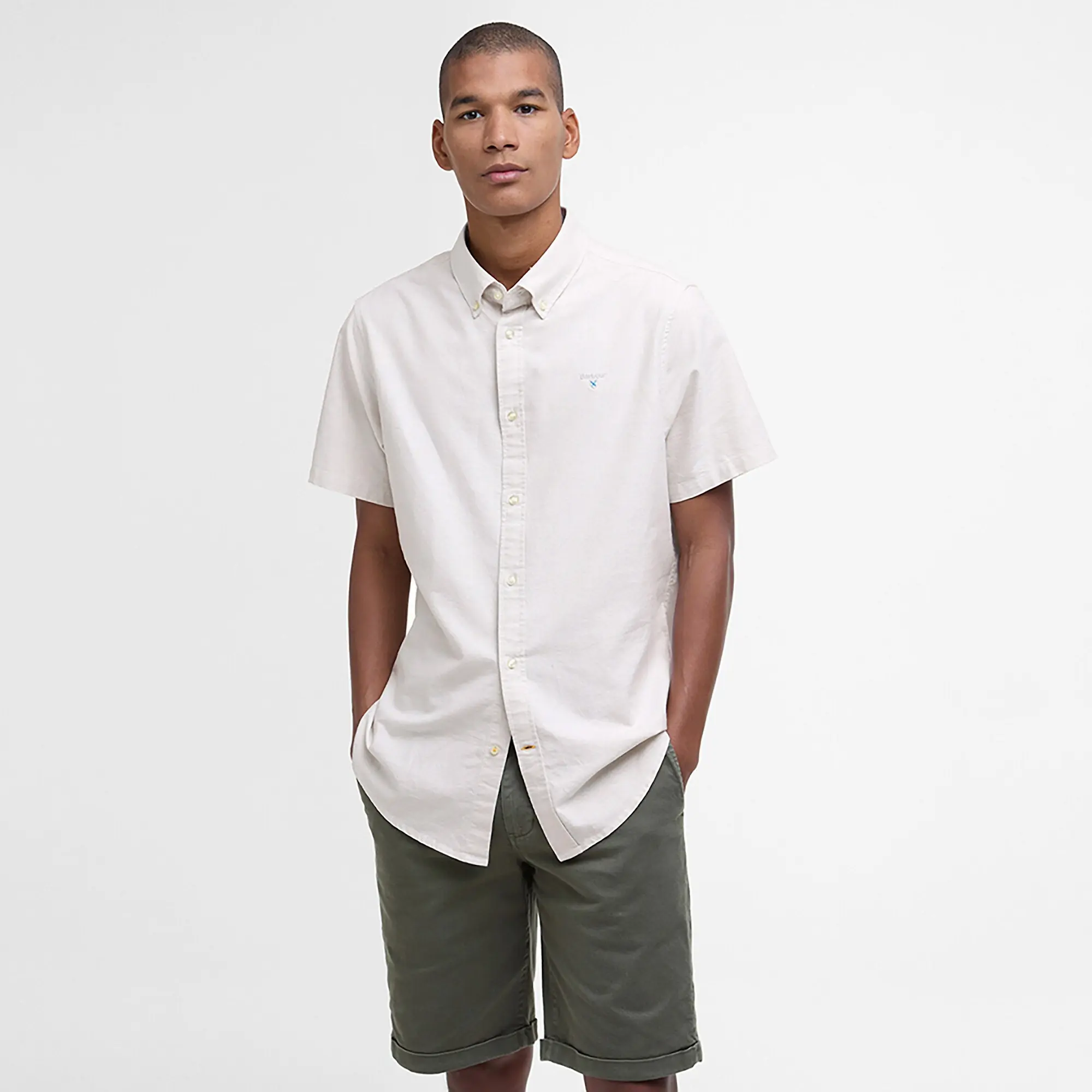 Product image 2 of 6 of Barbour Men's Oxtown Tailored Short-Sleeved Shirt - Oatmeal