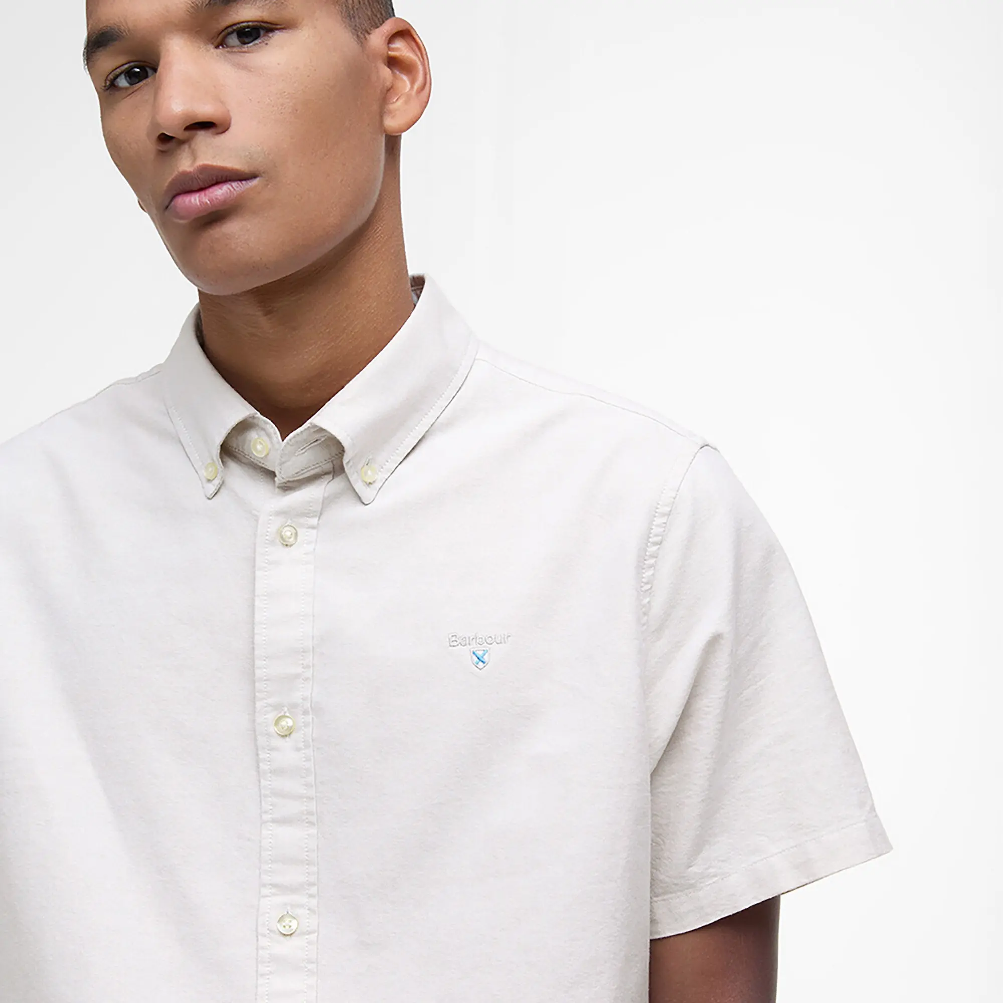 Product image 5 of 6 of Barbour Men's Oxtown Tailored Short-Sleeved Shirt - Oatmeal