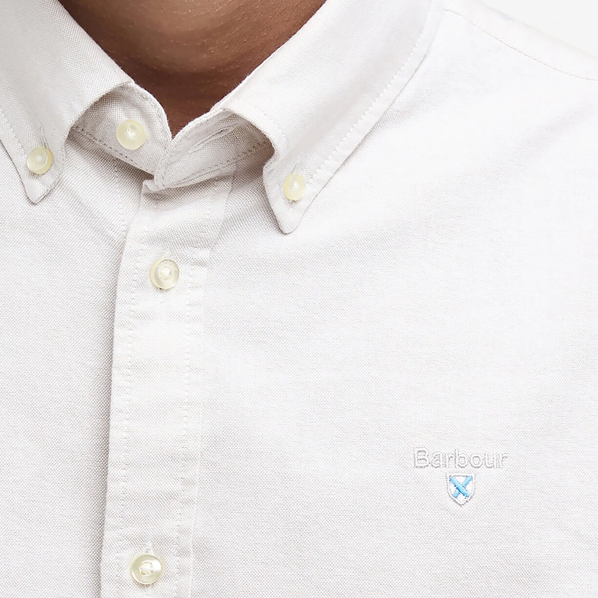 Product image 6 of 6 of Barbour Men's Oxtown Tailored Short-Sleeved Shirt - Oatmeal