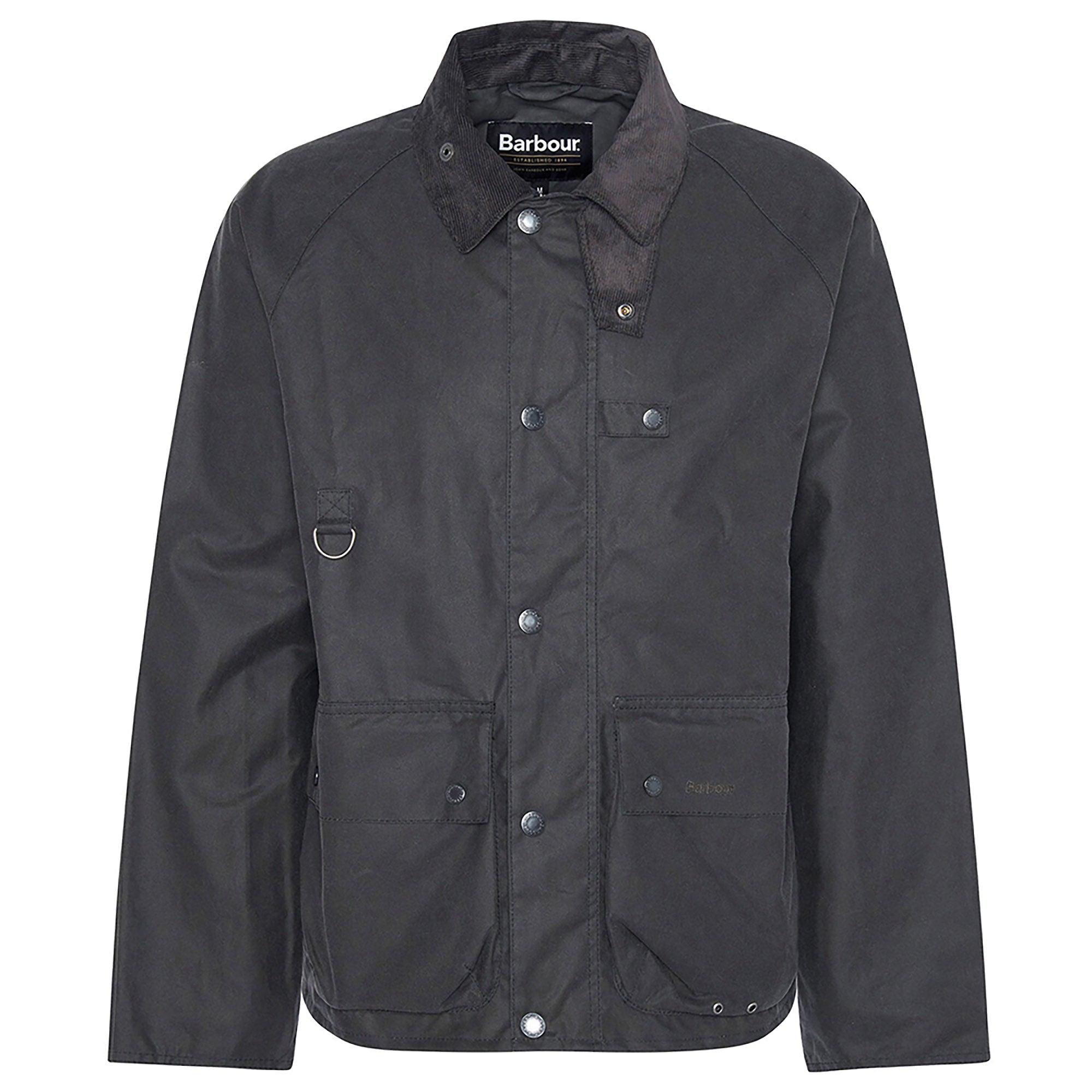 Barbour Men's Utility Spey Wax Jacket - Charcoal | British Attire