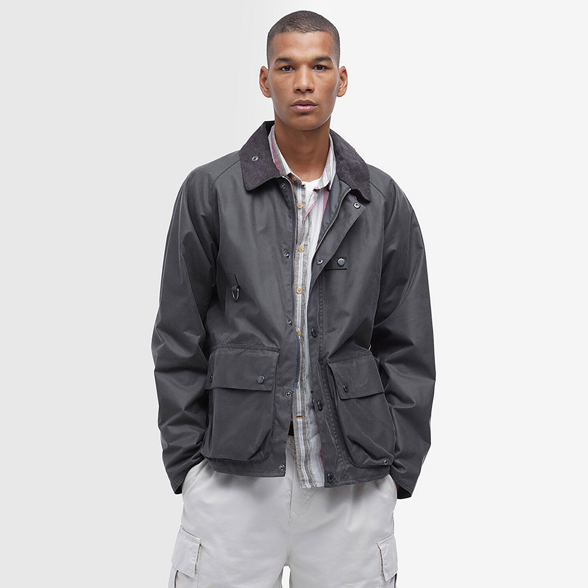 Barbour Men's Utility Spey Wax Jacket - Charcoal | British Attire