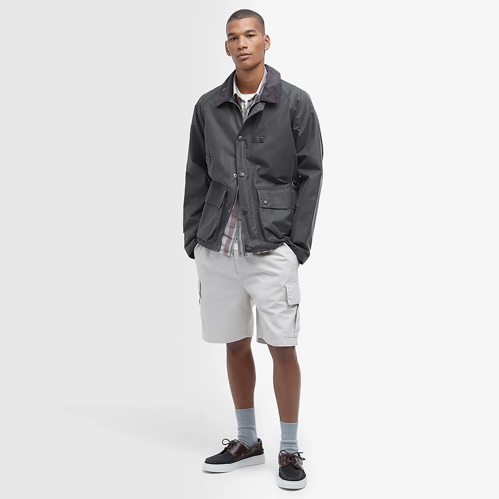 Product image 3 of 8 of Barbour Men's Utility Spey Wax Jacket - Charcoal