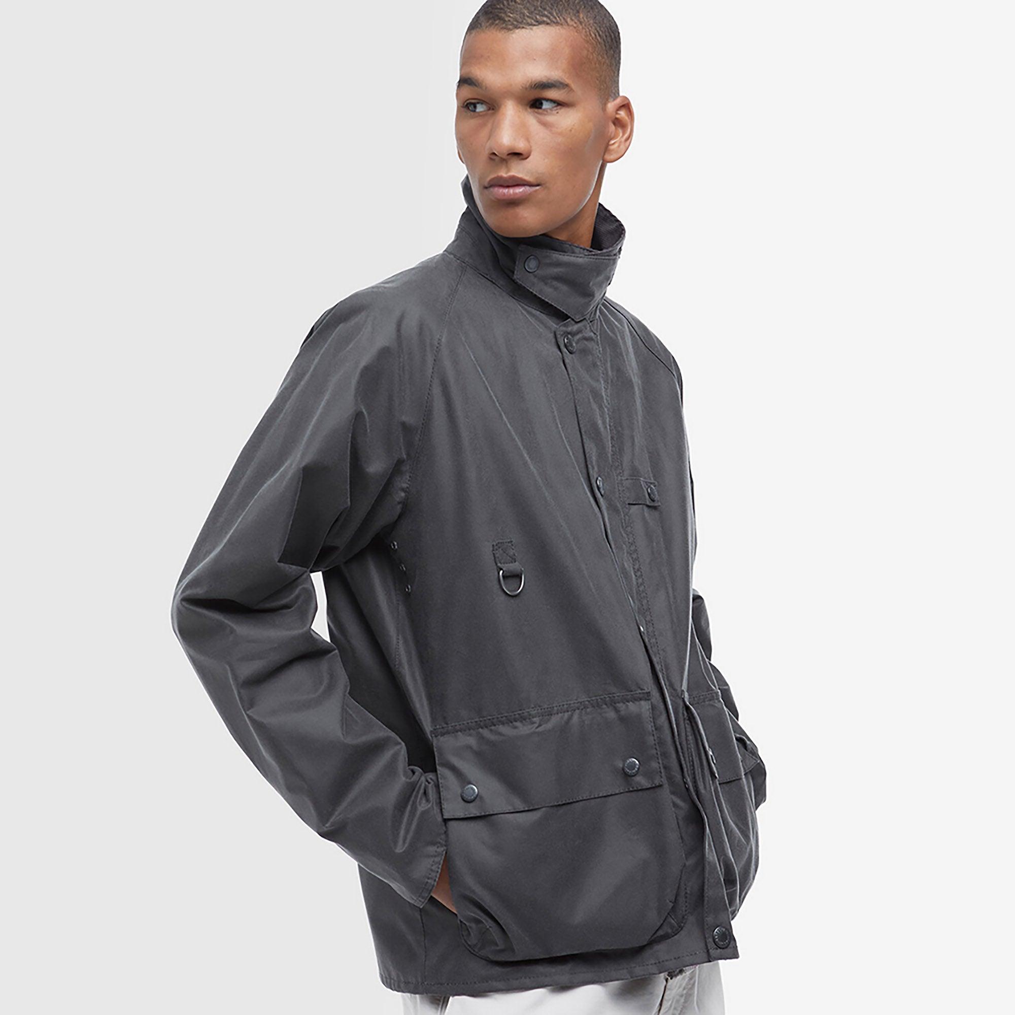 Barbour Men's Utility Spey Wax Jacket - Charcoal | British Attire