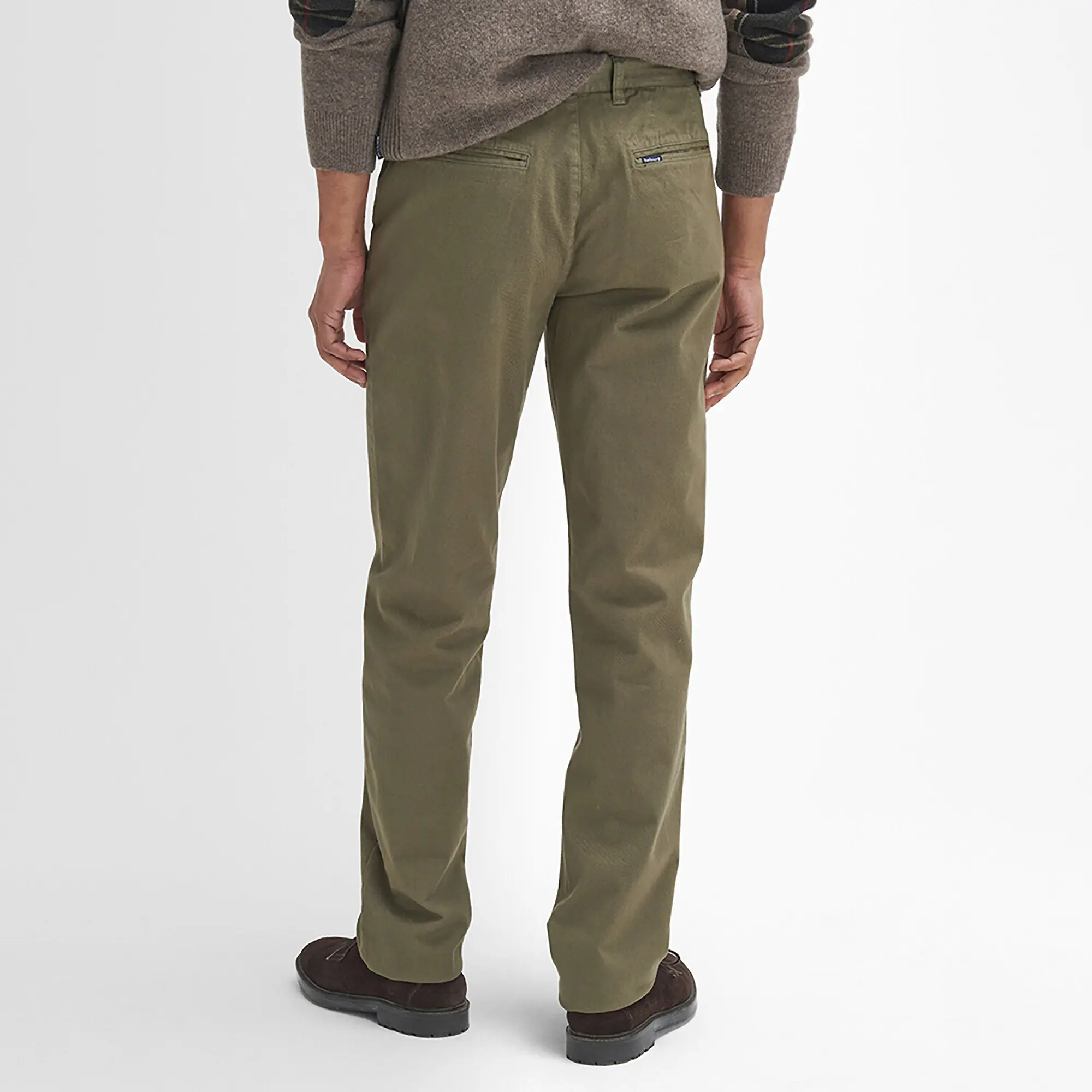 Product image 4 of 7 of Barbour Men's Washed Stretch Tailored Trousers - Olive