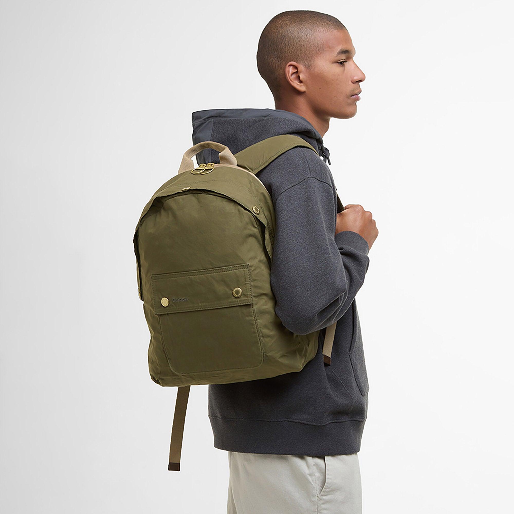 Barbour Transport Zip Closure Backpack Bag - Dusky Green | British