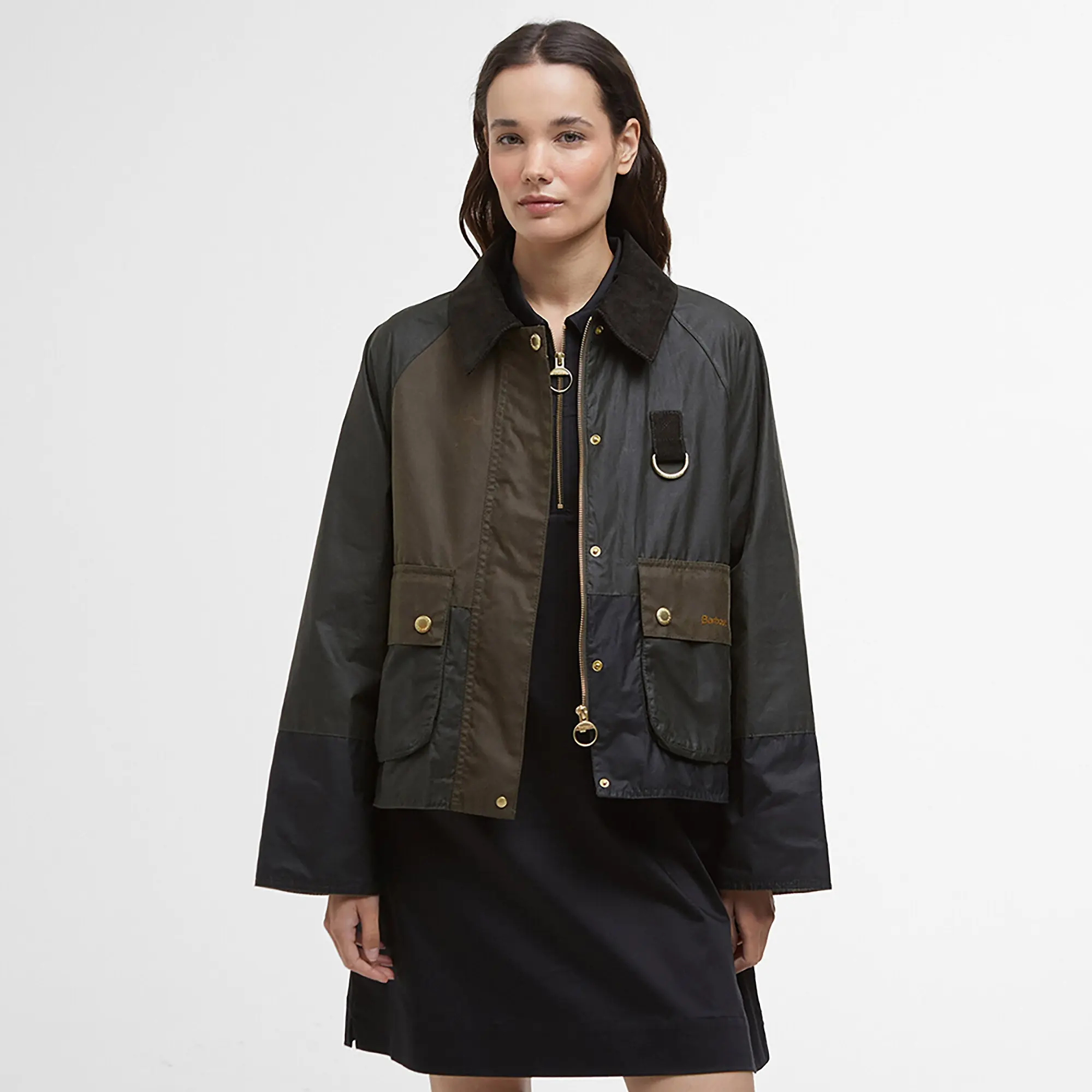 Product image 2 of 7 of Barbour Women's Alma Wax Jacket - Archive Olive/Black/Beech with Ancient Tartan