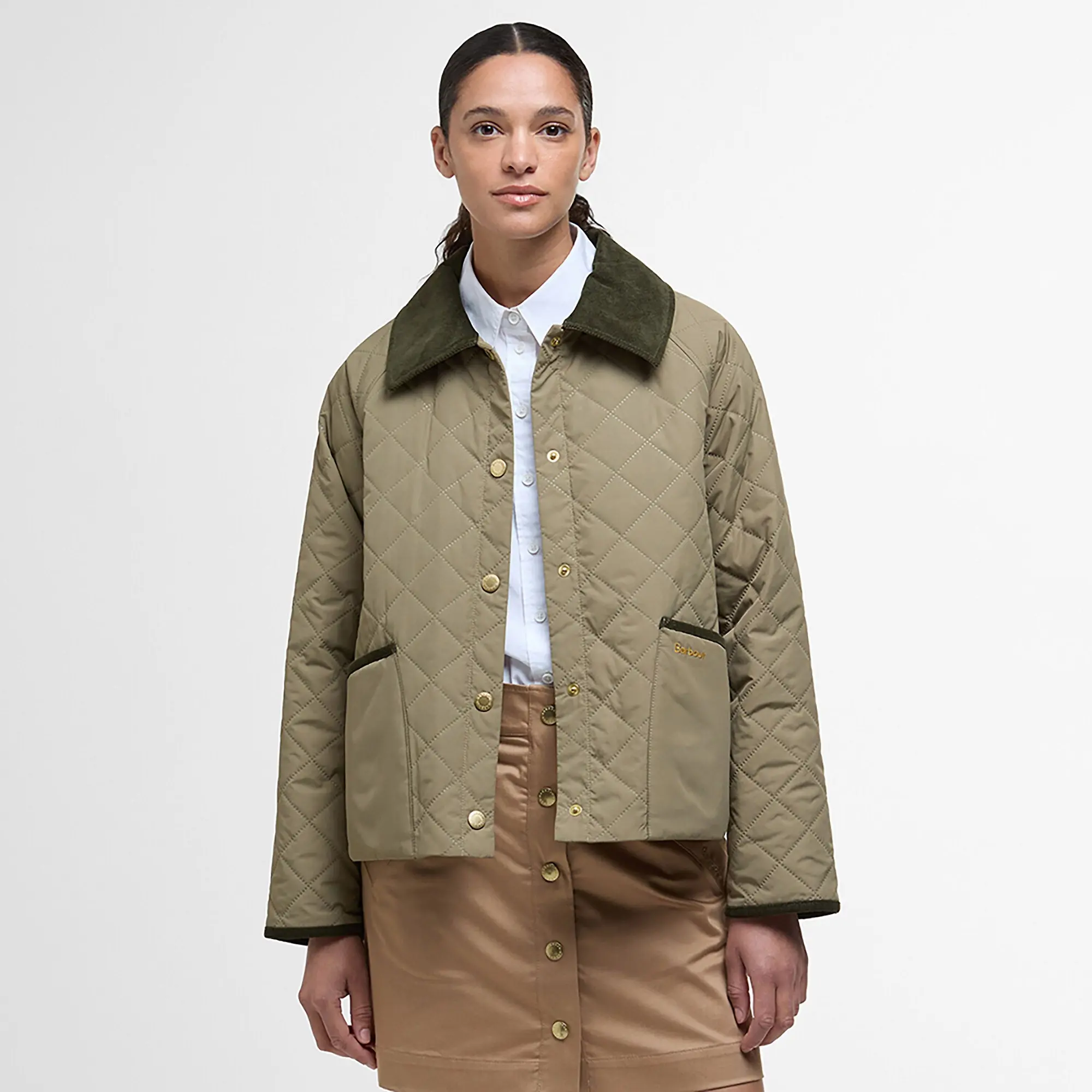 Product image 2 of 7 of Barbour Women's Anise Quilted Jacket - Dusky Green/Ancient Tartan