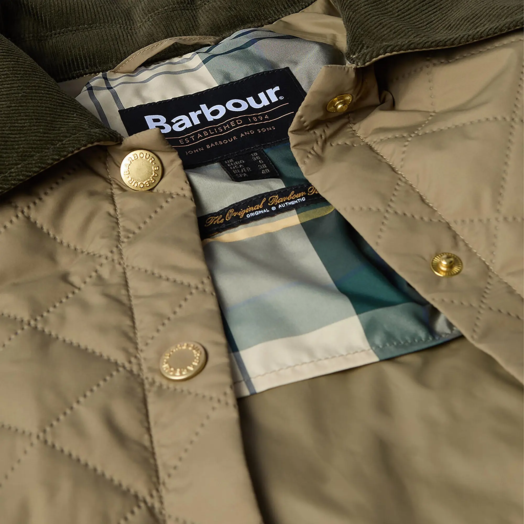 Barbour Women's Anise Quilted Jacket - Dusky Green/Ancient Tartan | British Attire Barbour Women's Anise Quilted Jacket - Dusky Green/Ancient Tartan | British Attire