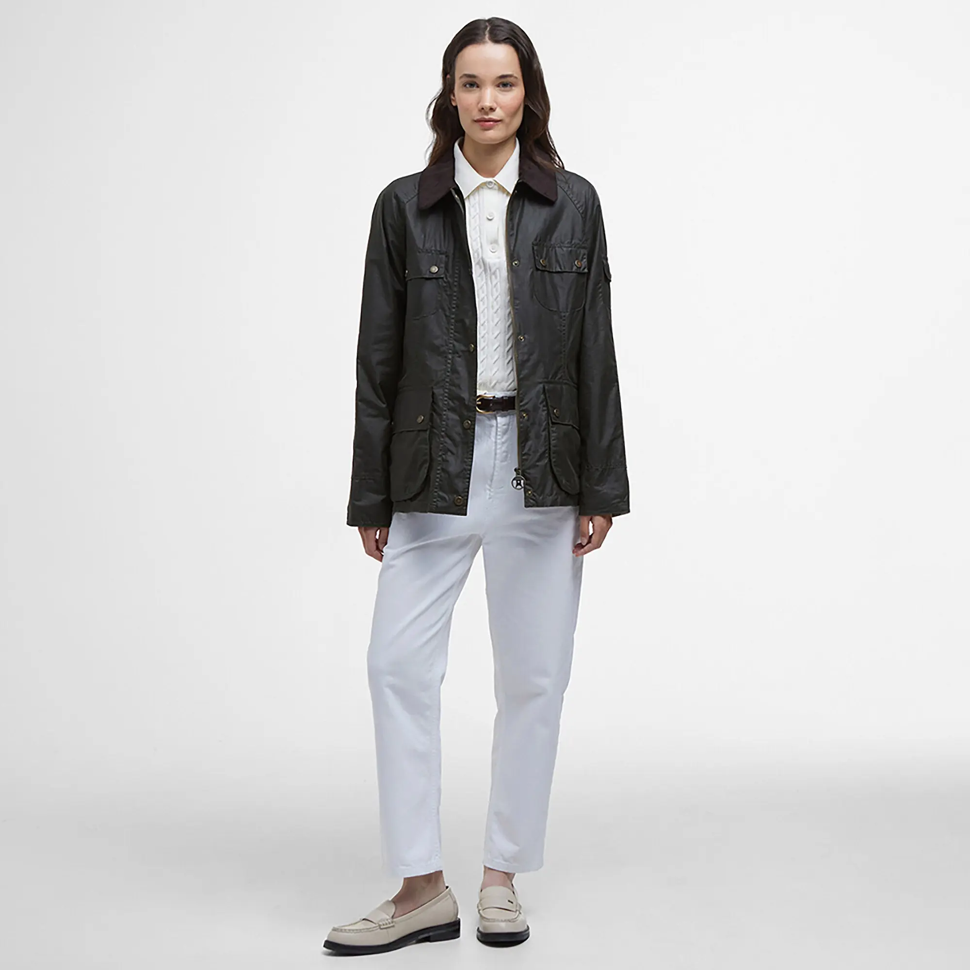 Product image 3 of 9 of Barbour Women's Arlo Utility Wax Jacket - Archive Olive/Ancient Tartan