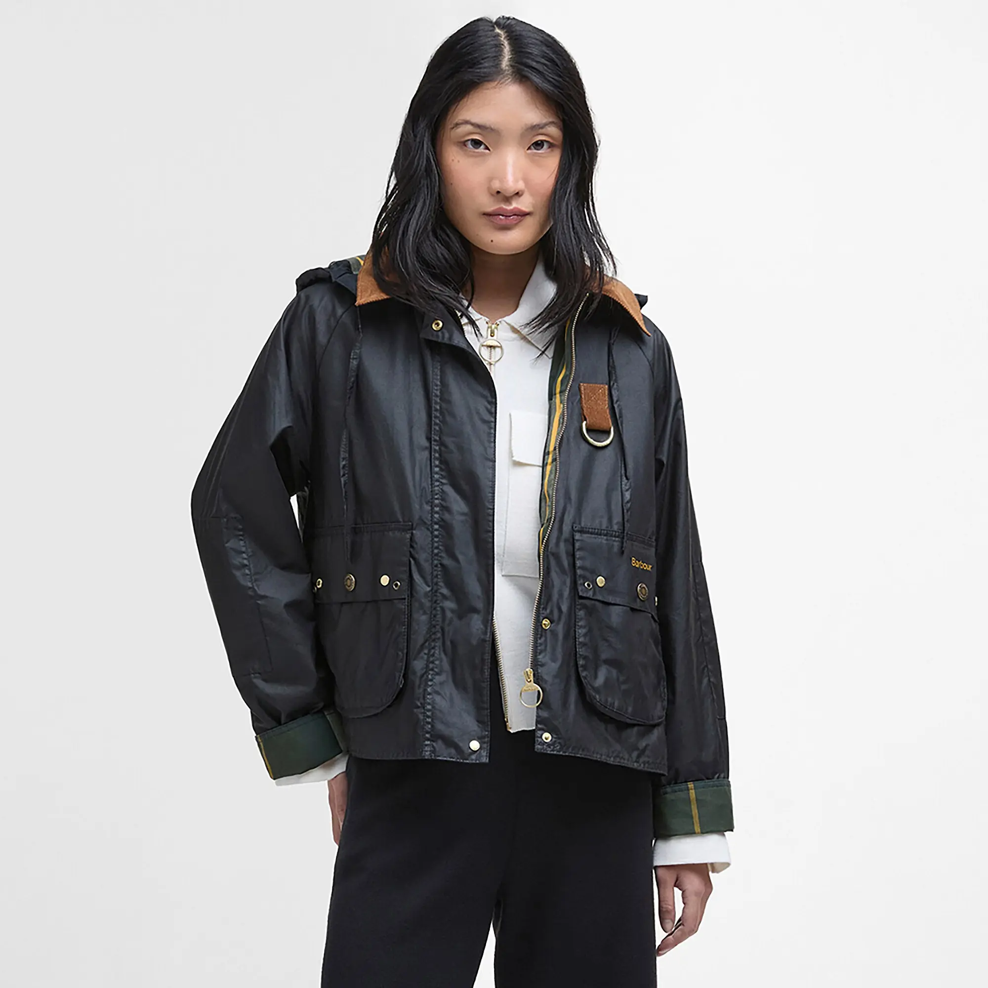 Product image 2 of 7 of Barbour Women's Erma Wax Jacket - Black/Ancient Tartan