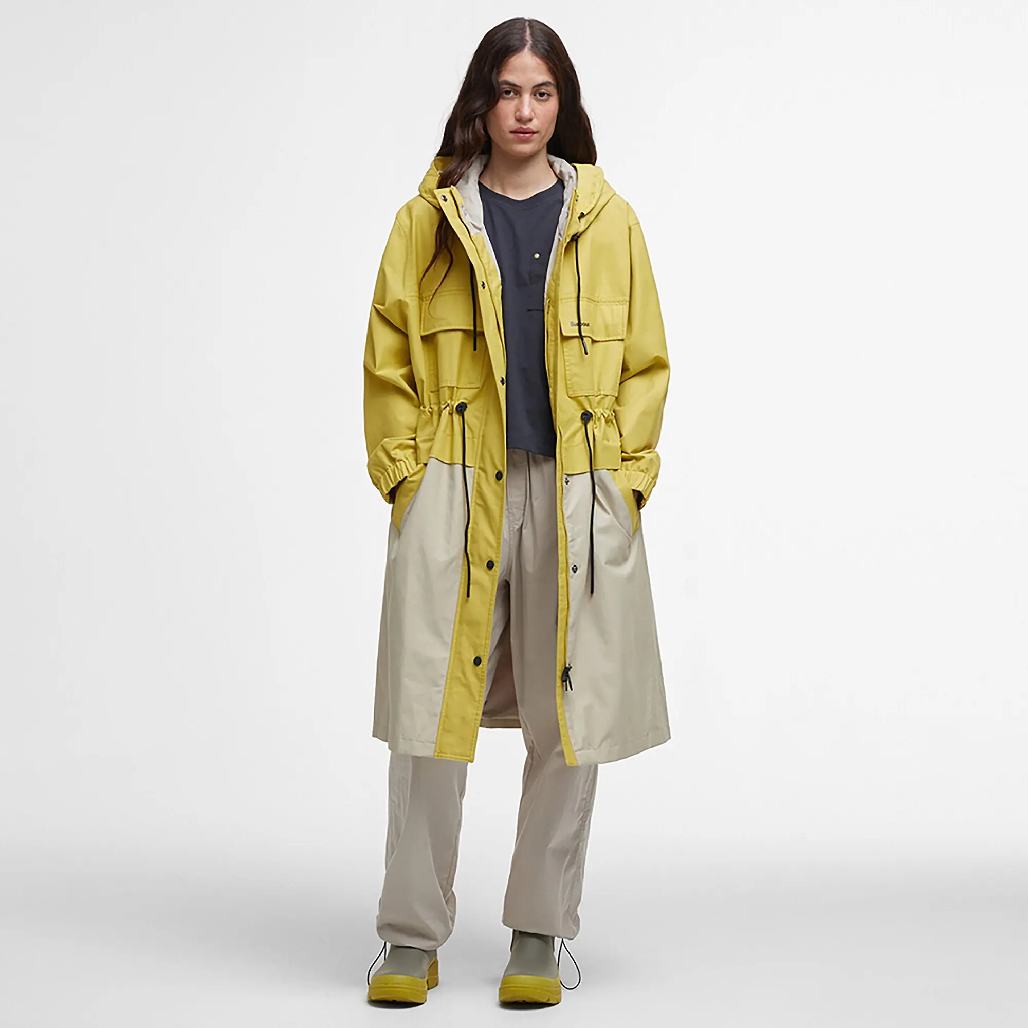 Product image 2 of 8 of Barbour Women's Evie Showerproof Parka - Limeade/Light Sand