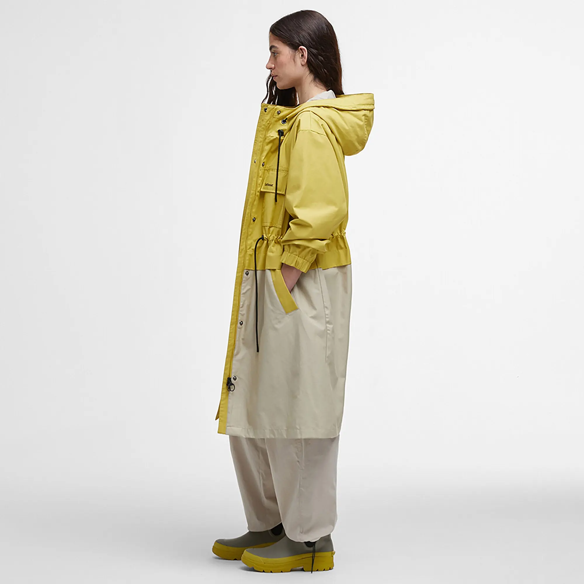 Product image 3 of 8 of Barbour Women's Evie Showerproof Parka - Limeade/Light Sand