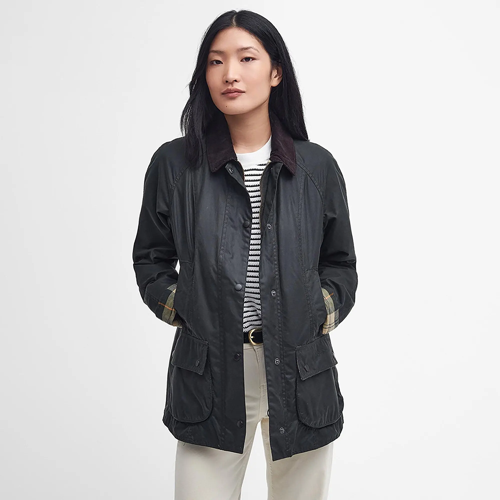 Product image 2 of 10 of Barbour Women's Beadnell Waxed Jacket - Sage