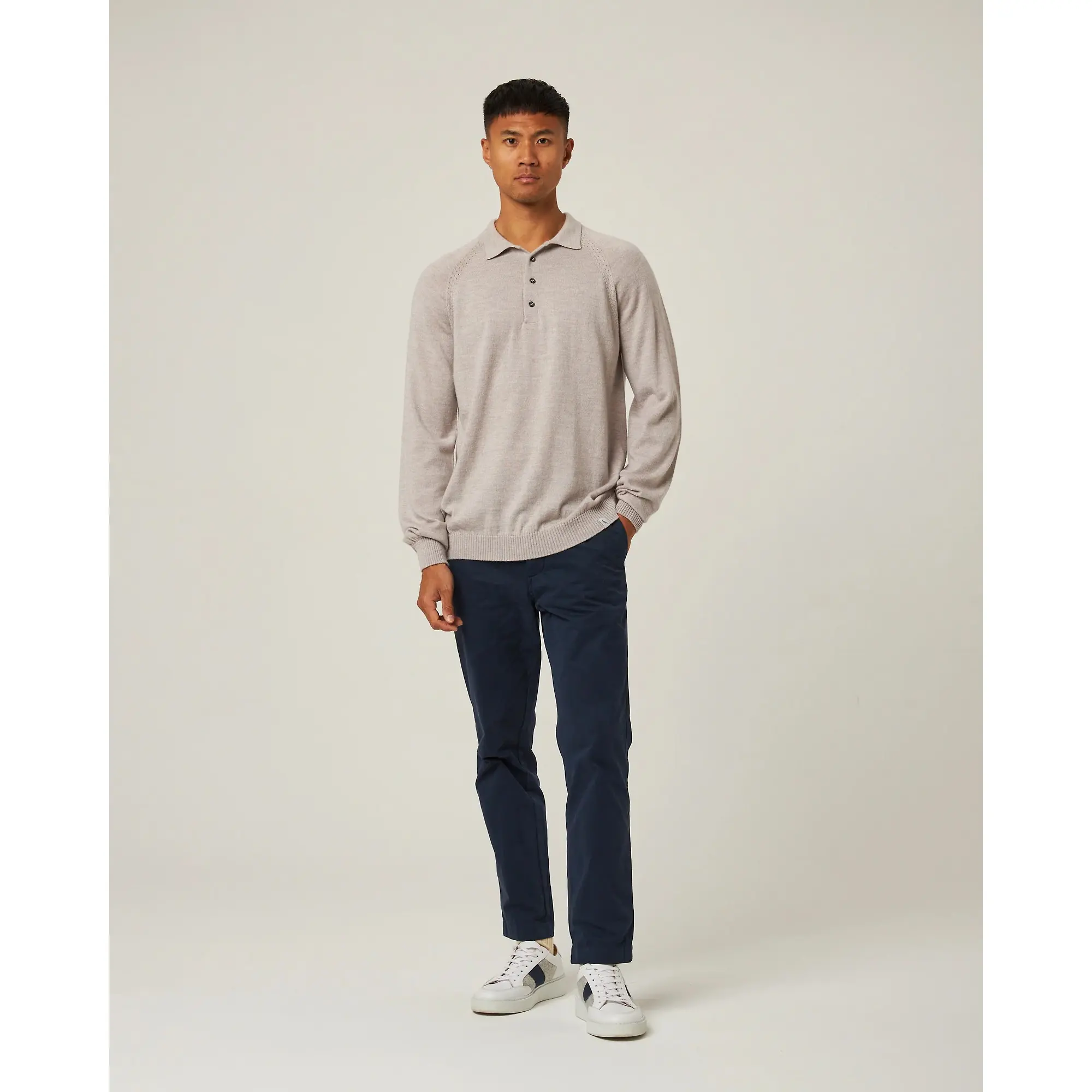 Product image 3 of 8 of Peregrine Men's Beauford Made In England Polo Shirt - Light Grey