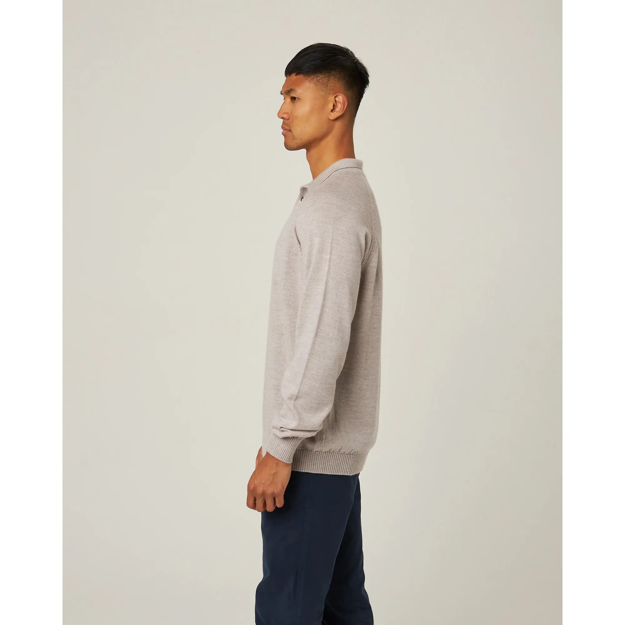 Product image 4 of 8 of Peregrine Men's Beauford Made In England Polo Shirt - Light Grey