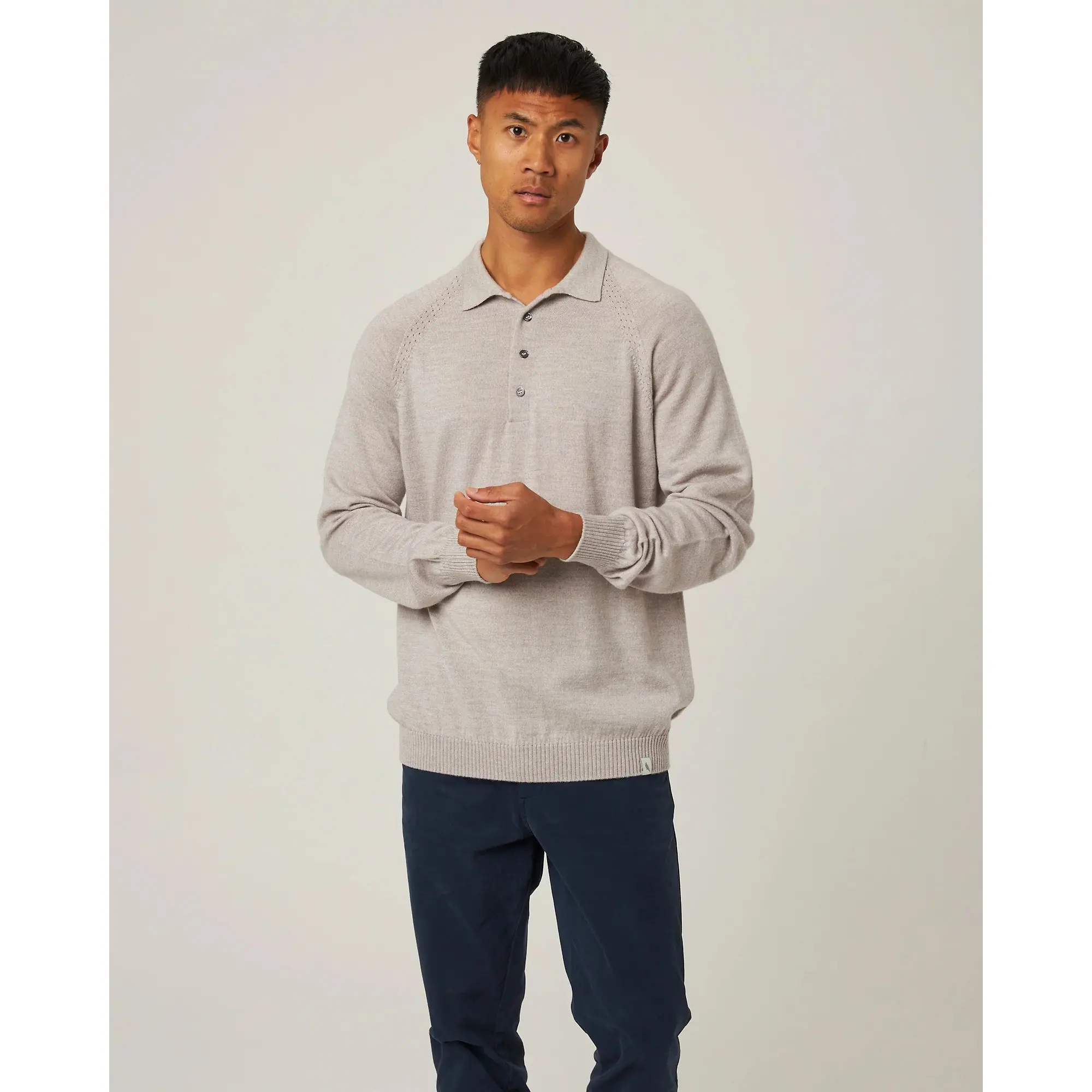 Product image 2 of 8 of Peregrine Men's Beauford Made In England Polo Shirt - Light Grey