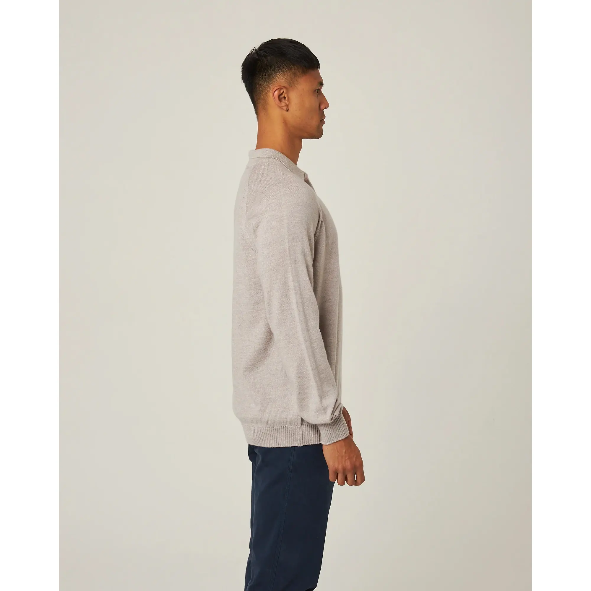 Product image 5 of 8 of Peregrine Men's Beauford Made In England Polo Shirt - Light Grey