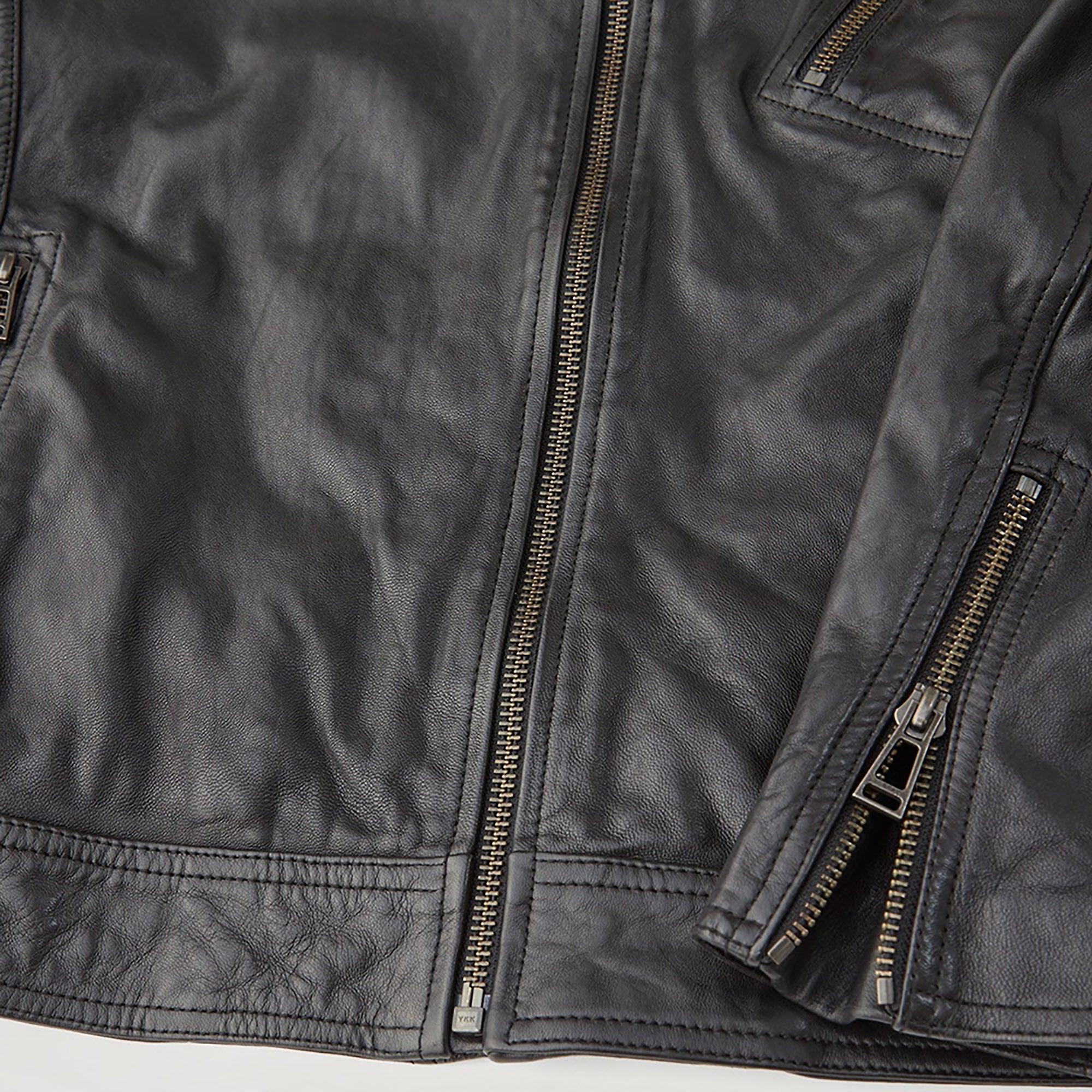 Belstaff Men's Cheviot Leather V Racer Jacket - Black | British Attire