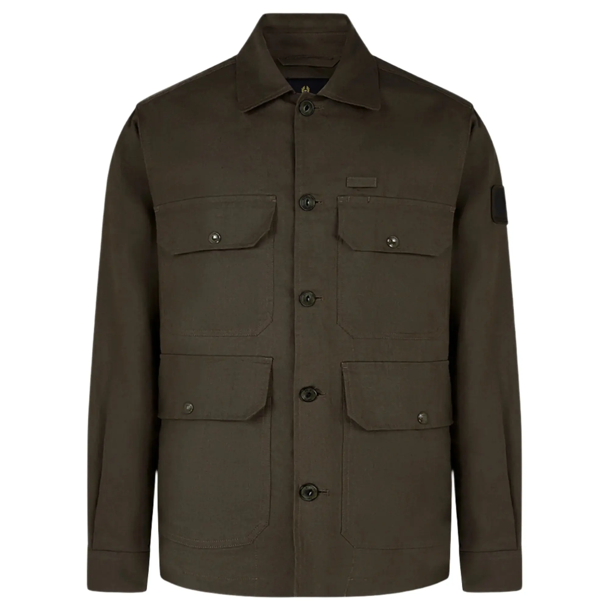 Product image 1 of 4 of Belstaff Men's Tumbled Linen Forge Overshirt - Army Olive