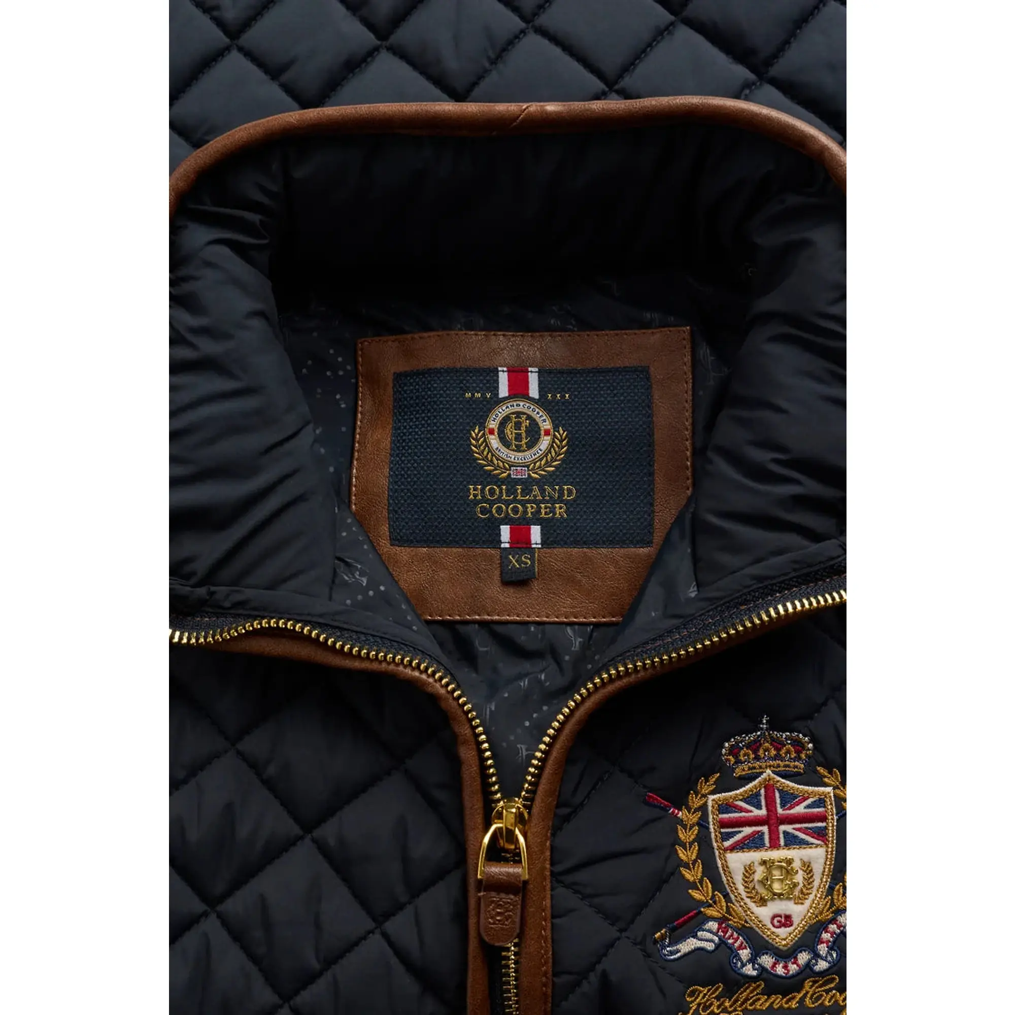 Product image 8 of 10 of Holland Cooper Women's Boughton Diamond Quilt Gilet - Ink Navy