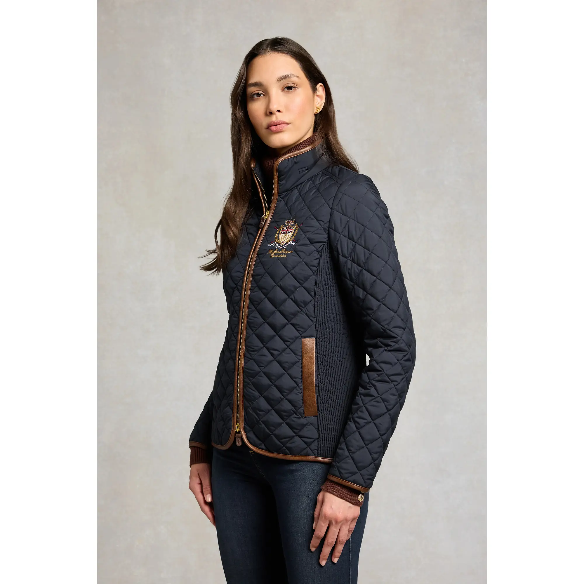 Product image 3 of 10 of Holland Cooper Women's Boughton Diamond Quilt Jacket - Ink Navy