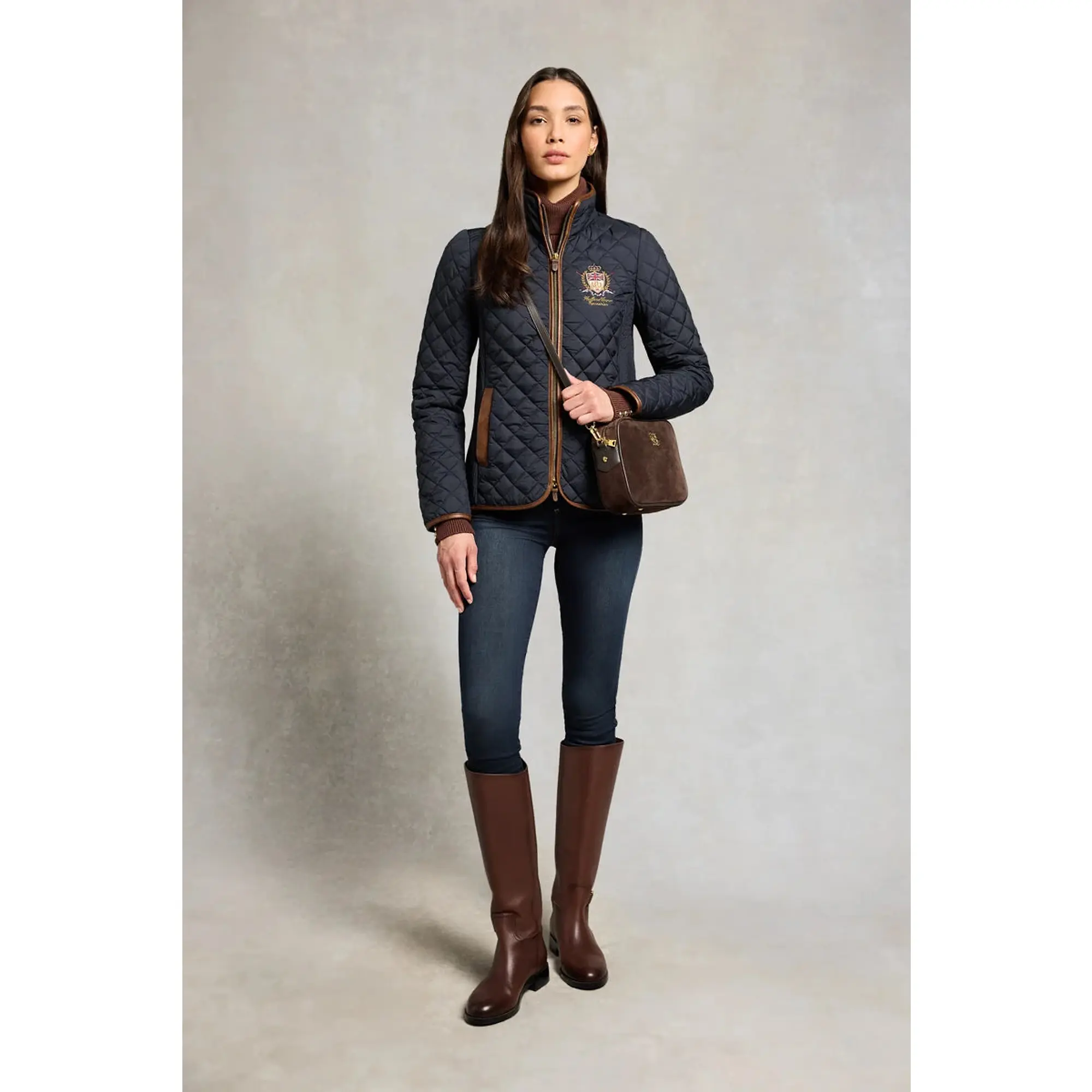 Product image 5 of 10 of Holland Cooper Women's Boughton Diamond Quilt Jacket - Ink Navy