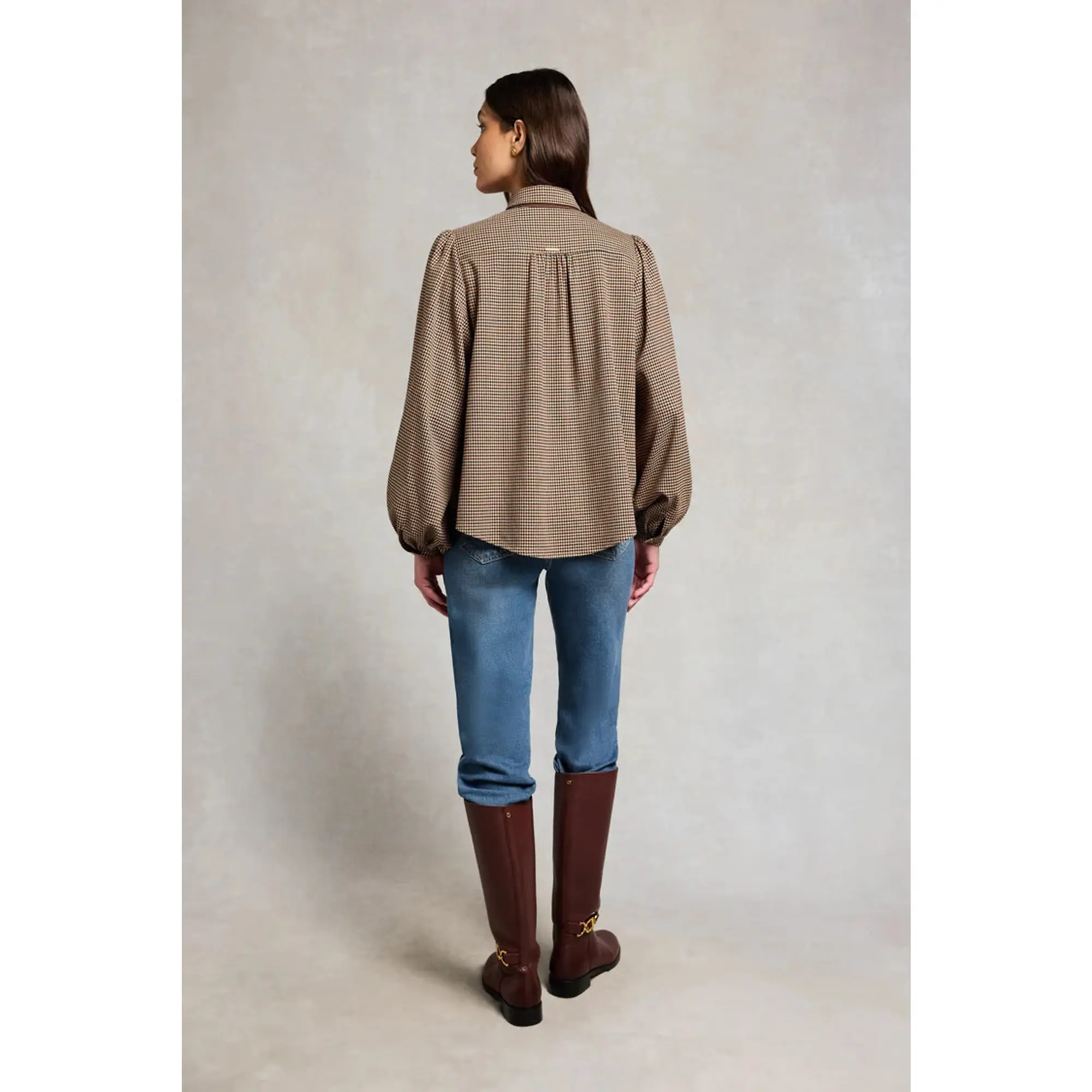 Product image 7 of 11 of Holland Cooper Women's Burford Blouse - Coffee Gingham