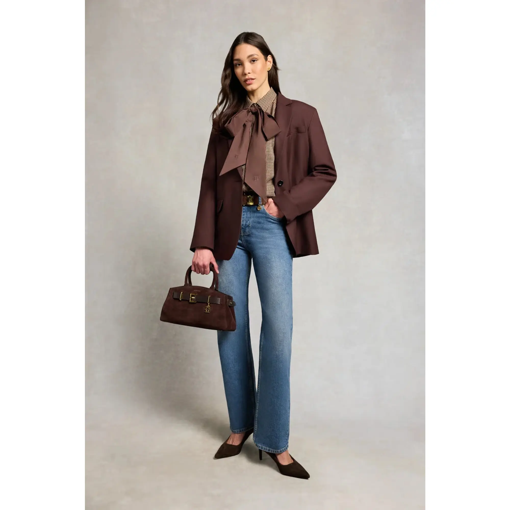 Product image 8 of 11 of Holland Cooper Women's Burford Blouse - Coffee Gingham