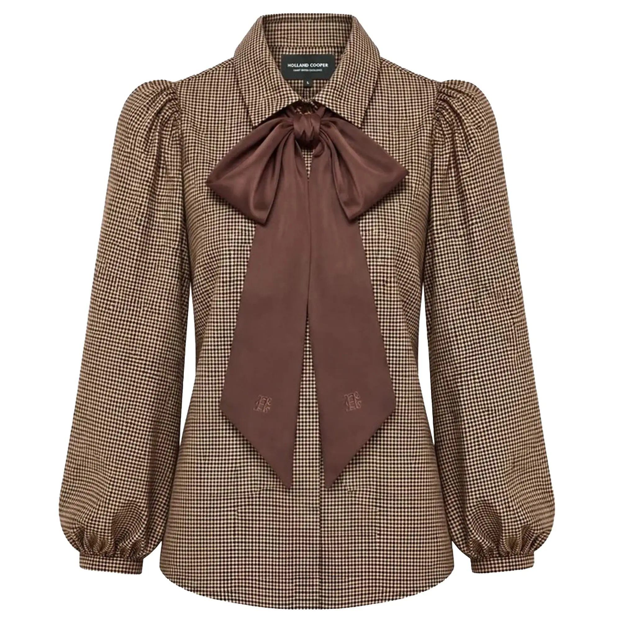 Product image 1 of 11 of Holland Cooper Women's Burford Blouse - Coffee Gingham