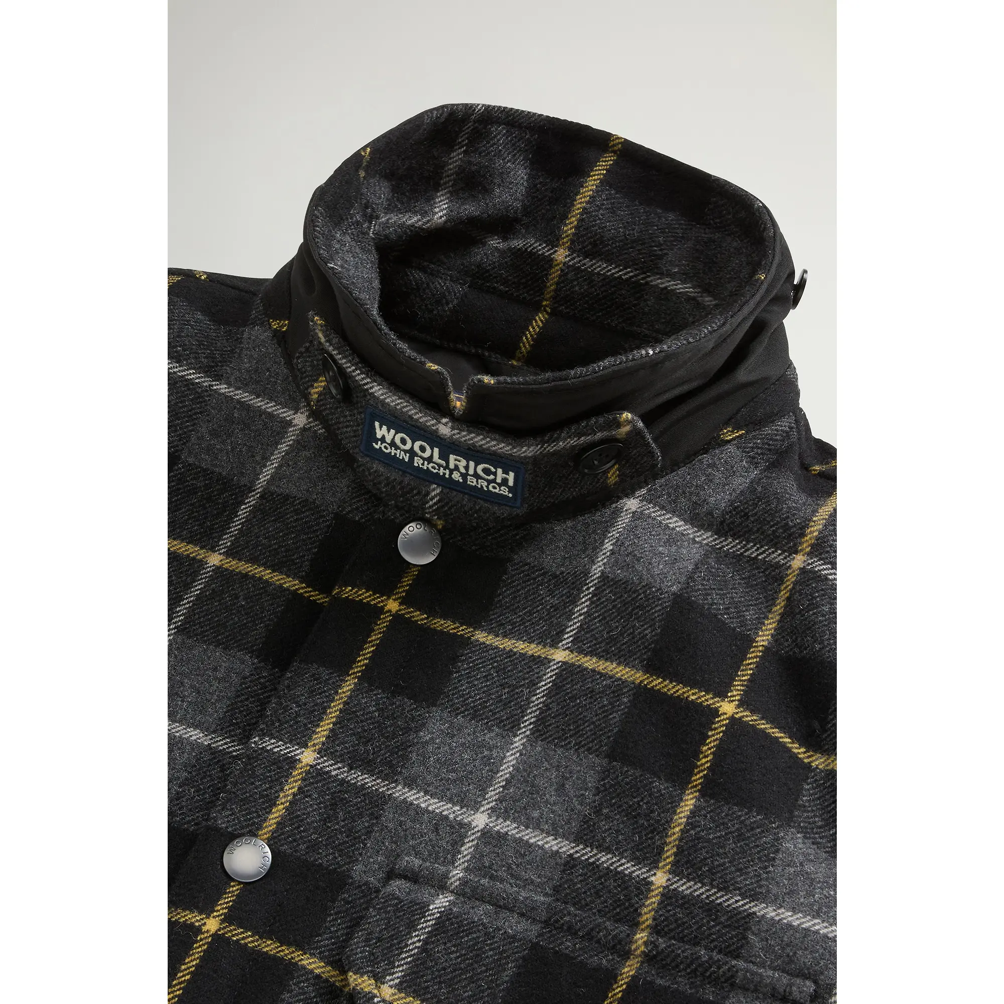 Product image 6 of 8 of Woolrich Men's Recycled Italian Wool Blend Padded Alaskan Check Overshirt - Grey Black Check