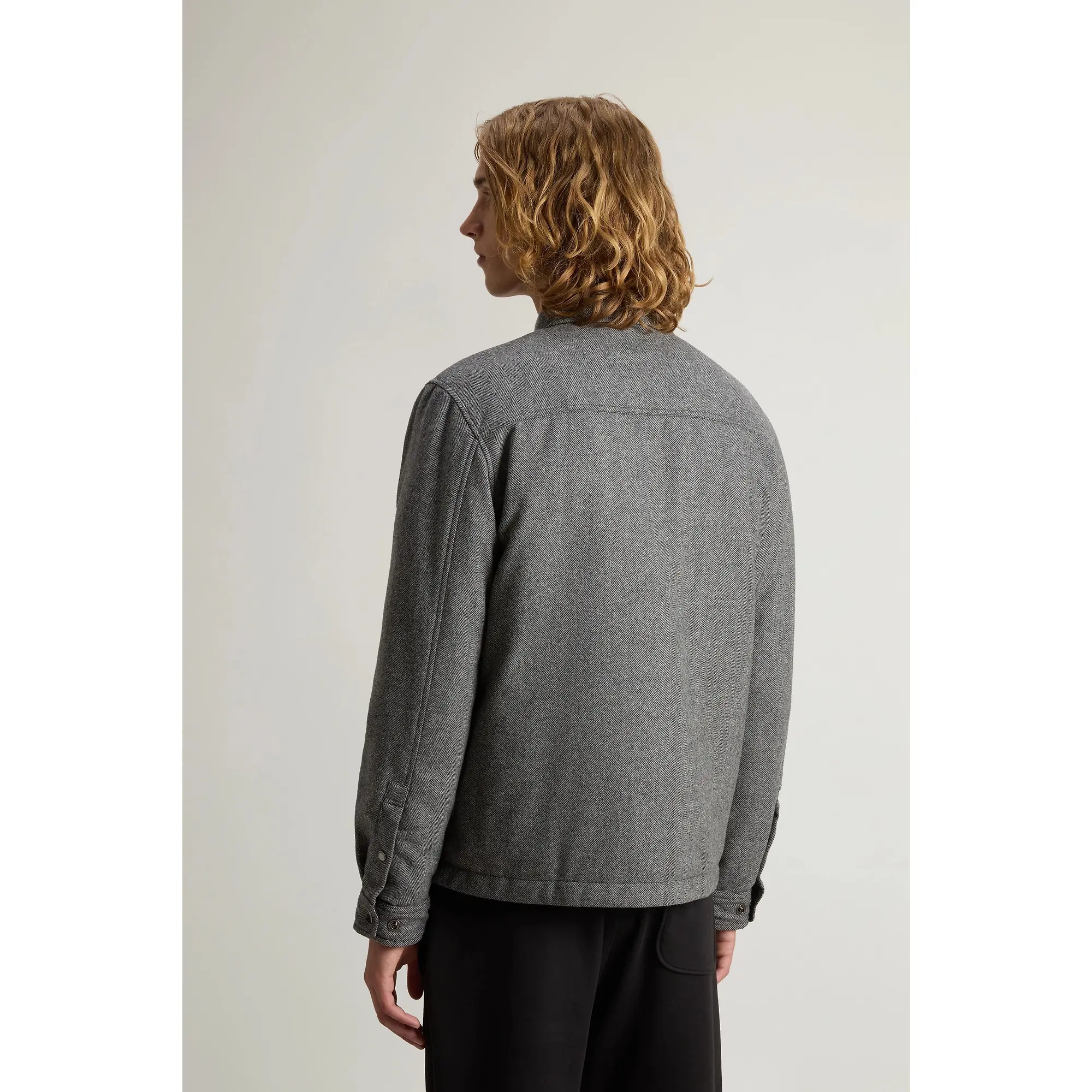 Product image 4 of 8 of Woolrich Men's Wool Check Alaskan Shirt Jacket - Herringbone Grey