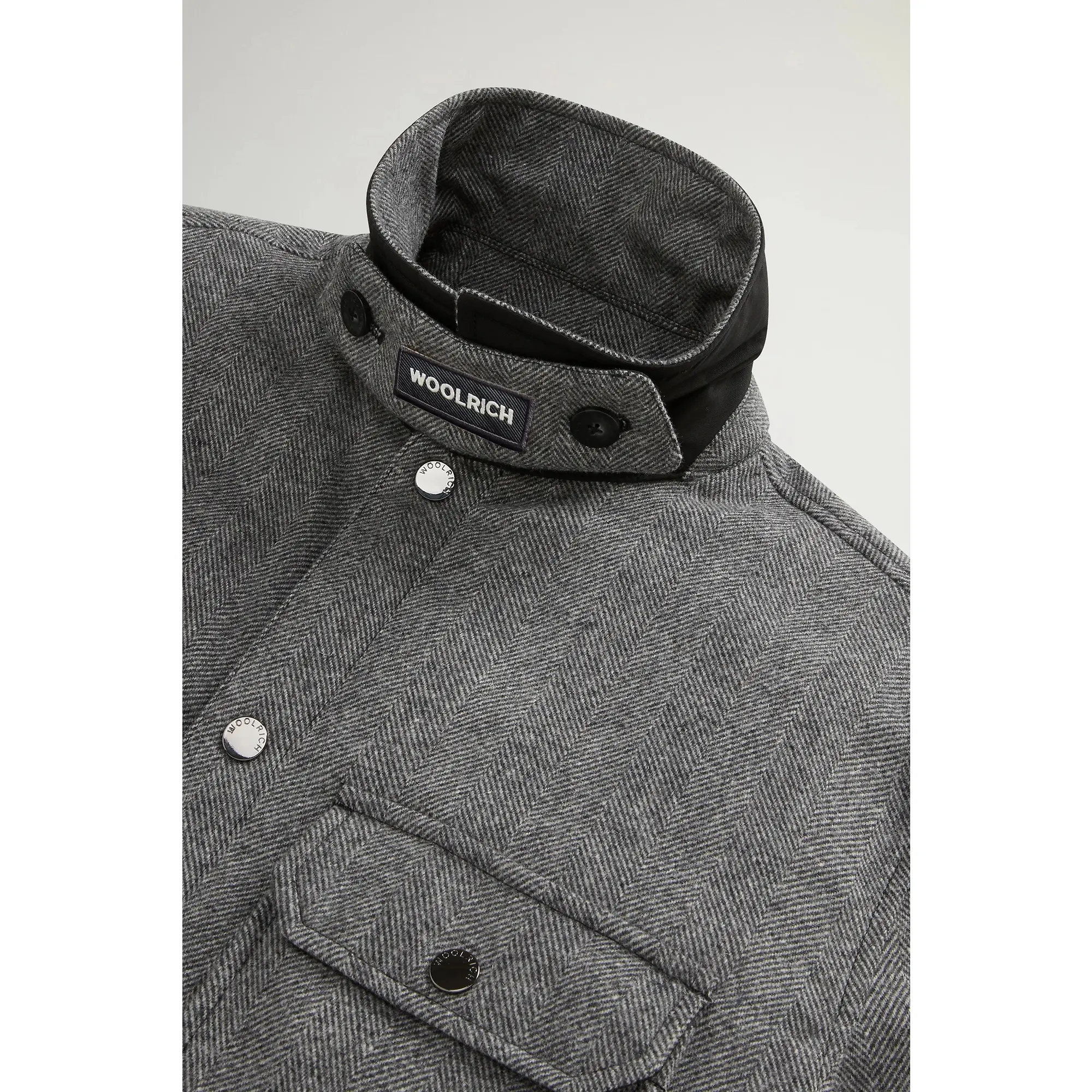Product image 6 of 8 of Woolrich Men's Wool Check Alaskan Shirt Jacket - Herringbone Grey