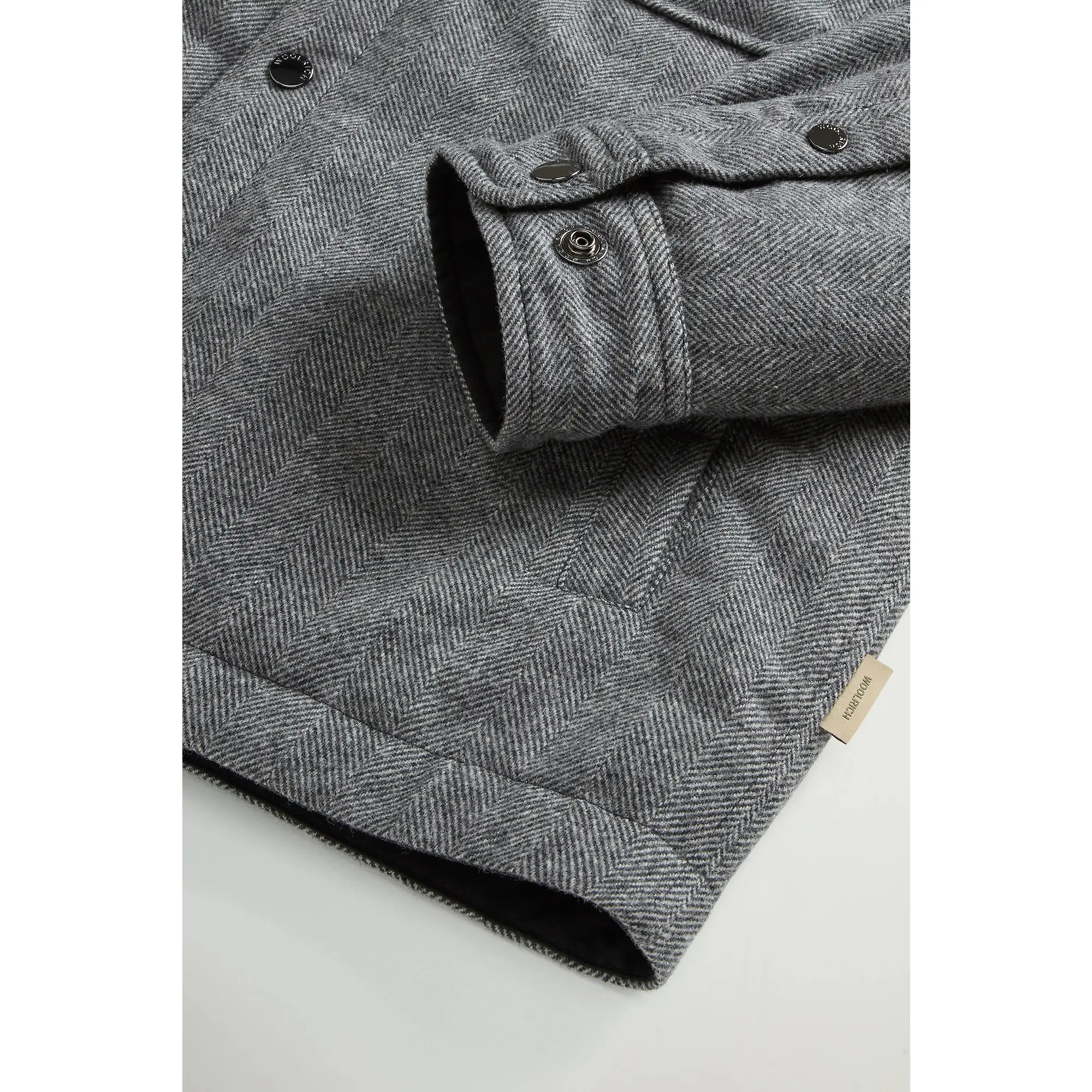 Product image 7 of 8 of Woolrich Men's Wool Check Alaskan Shirt Jacket - Herringbone Grey