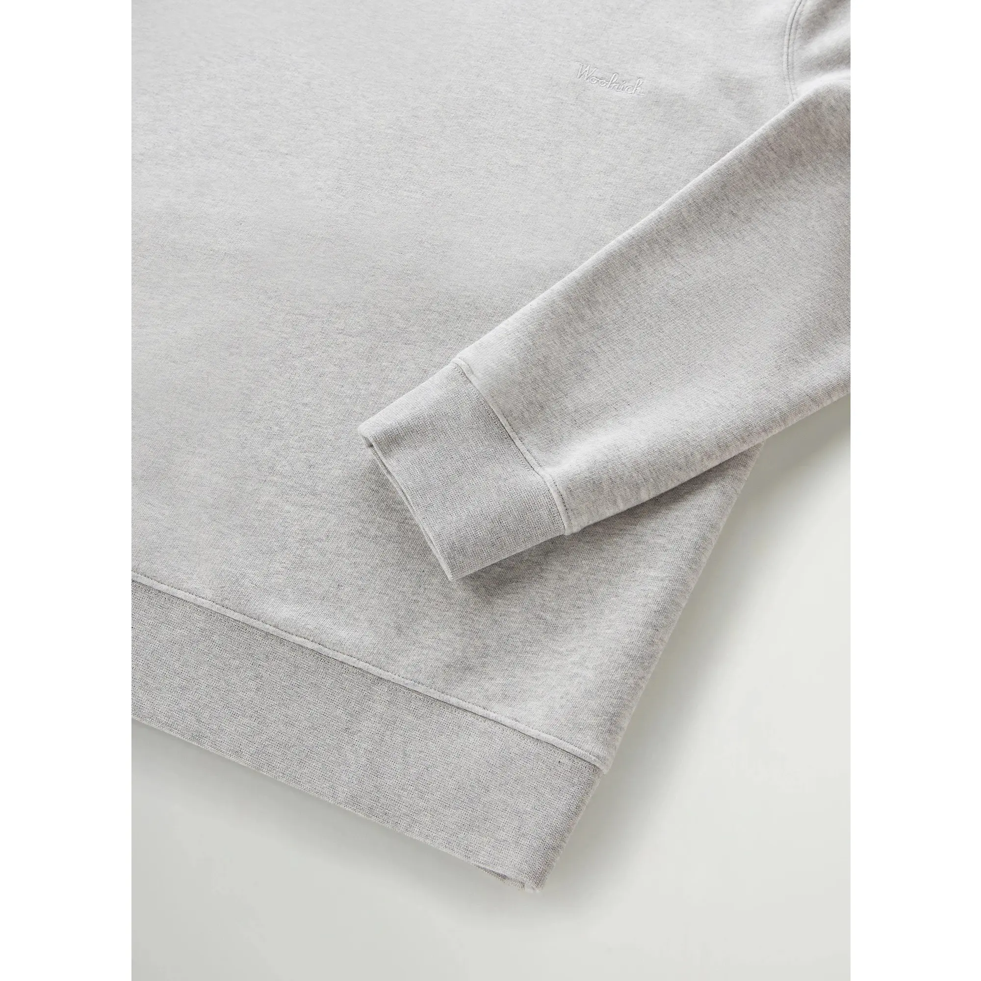 Product image 6 of 8 of Woolrich Men's Logo Script Cotton Fleece Crewneck - Light Grey Melange